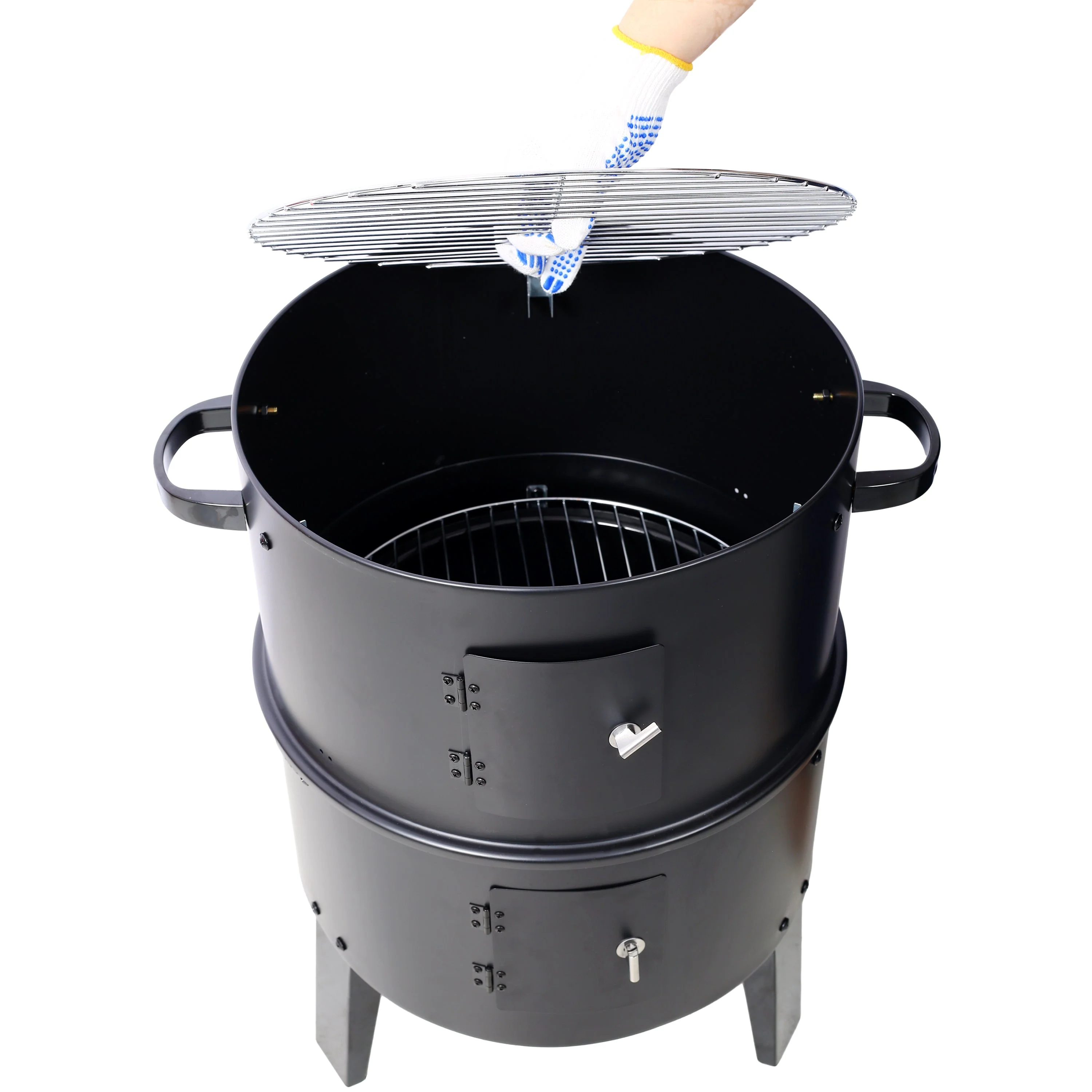 Charcoal Smoker Grill Wood Smoker Grills Outdoor Cooking 16 Inch Portable BBQ - Image 8