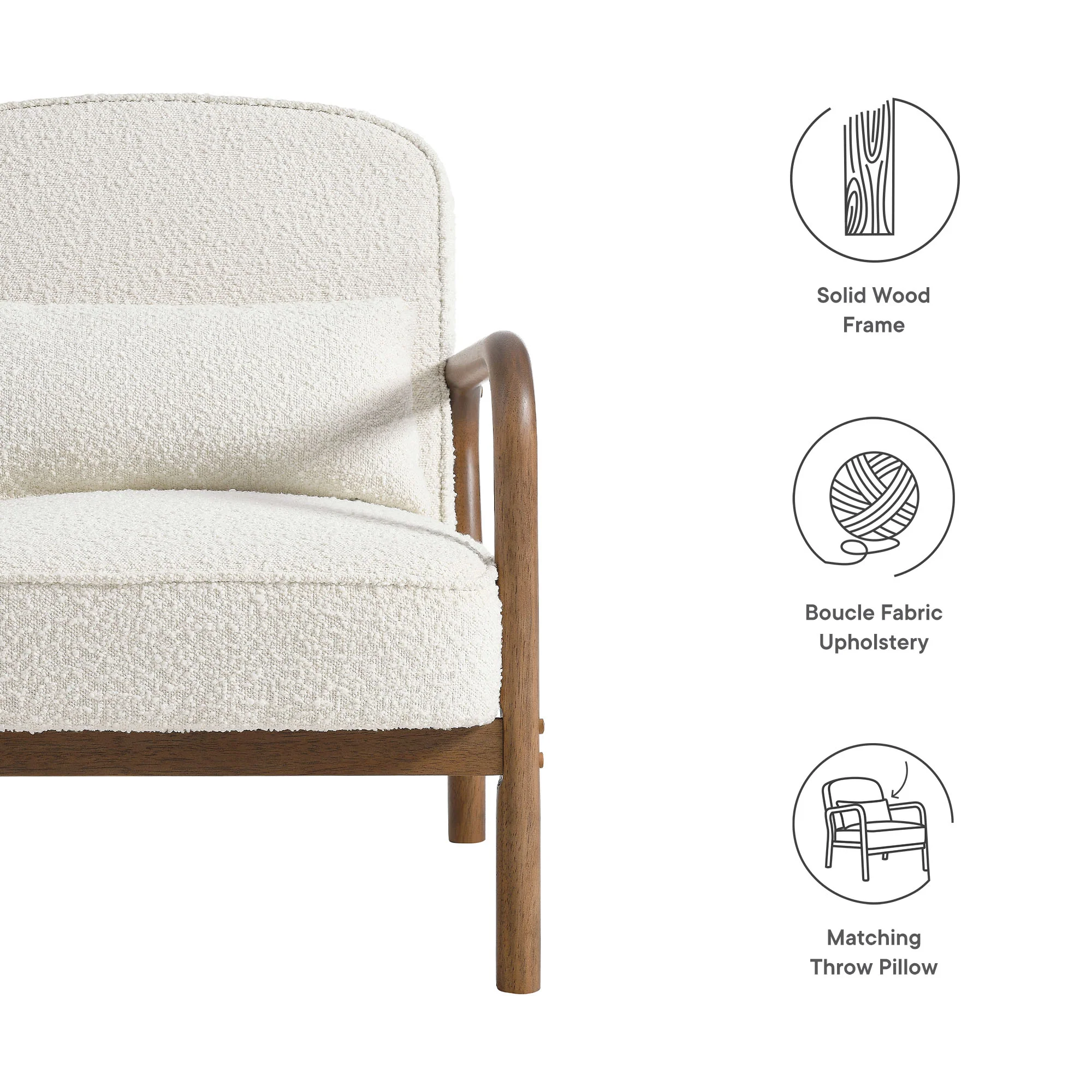 Charlie Boucle Upholstered Armchair by Modway - Image 2