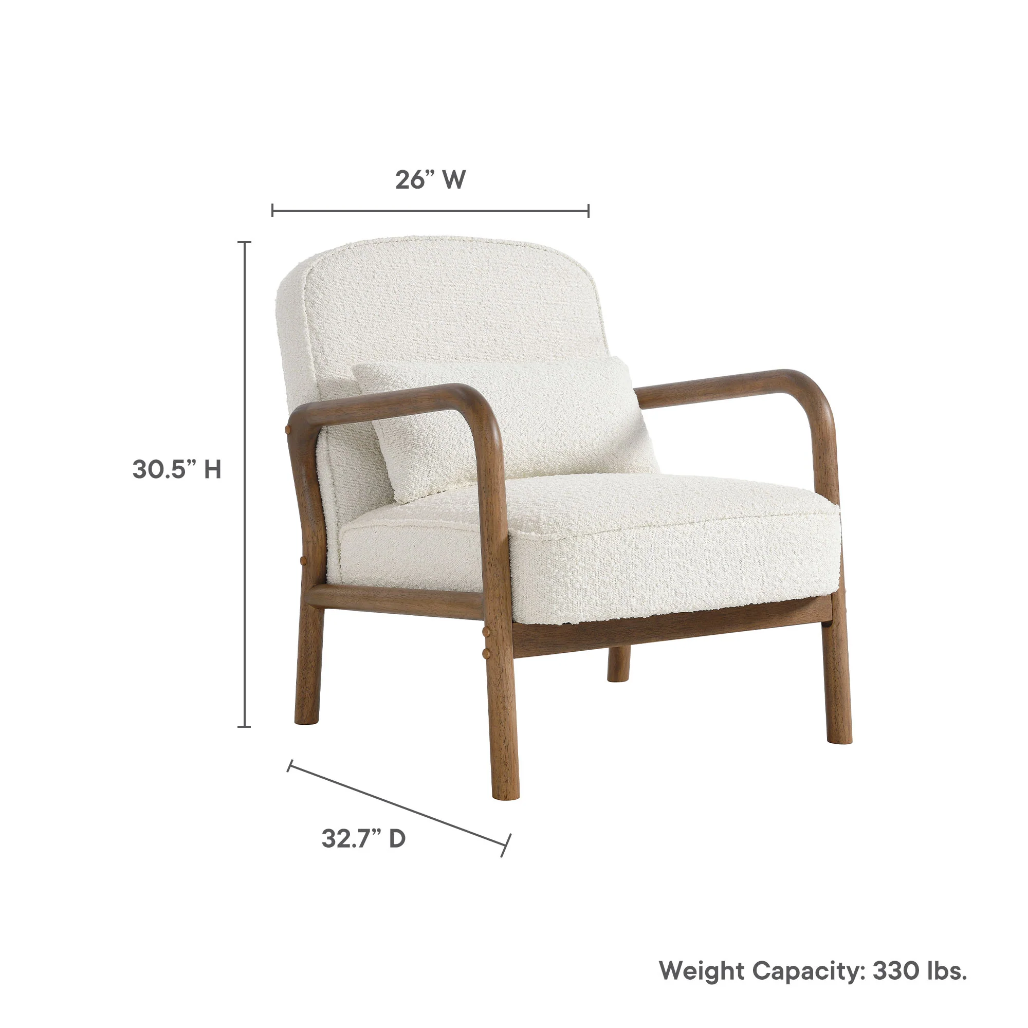 Charlie Boucle Upholstered Armchair by Modway - Image 3