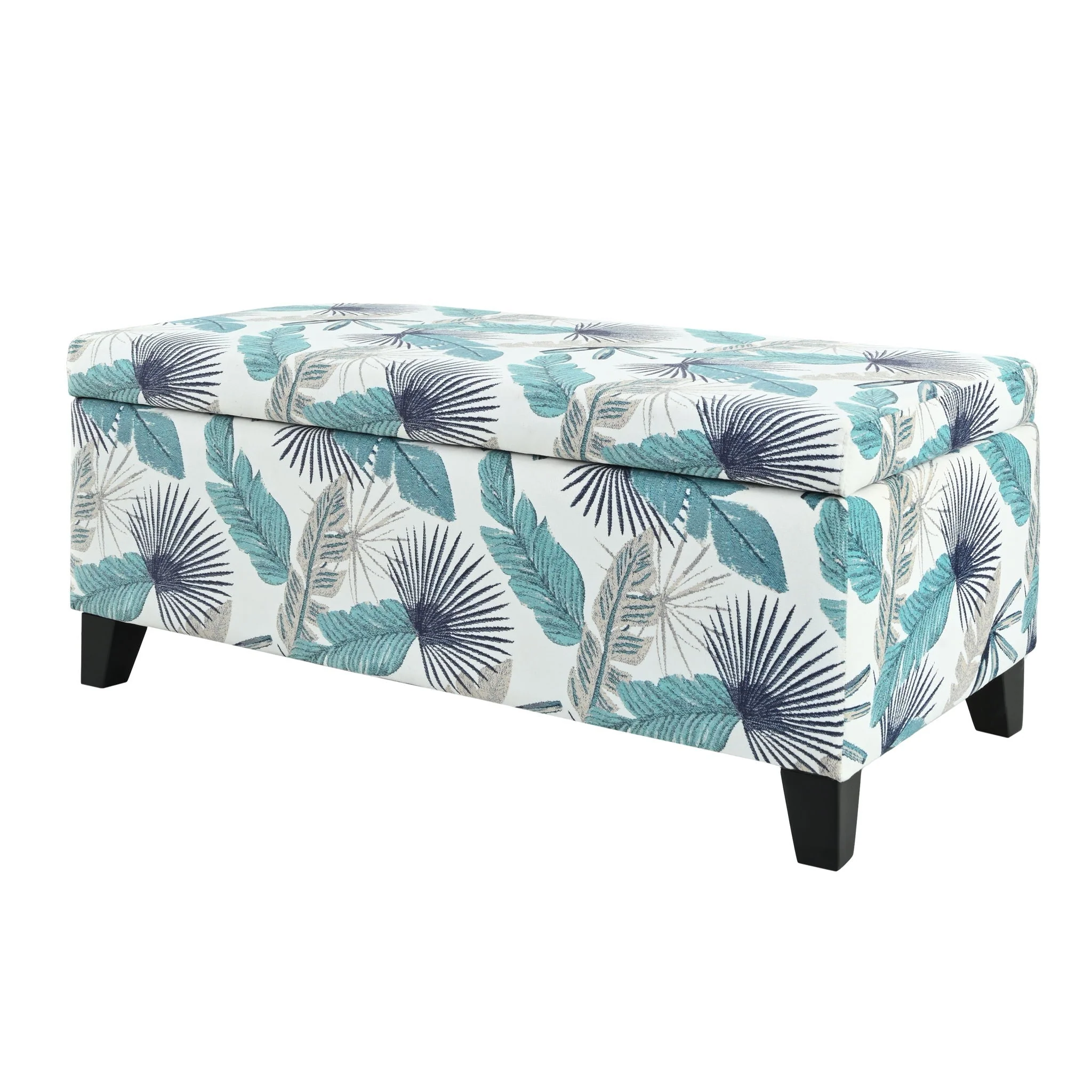 Charming Floral Storage Ottoman With Upholstered Fabric - Image 2