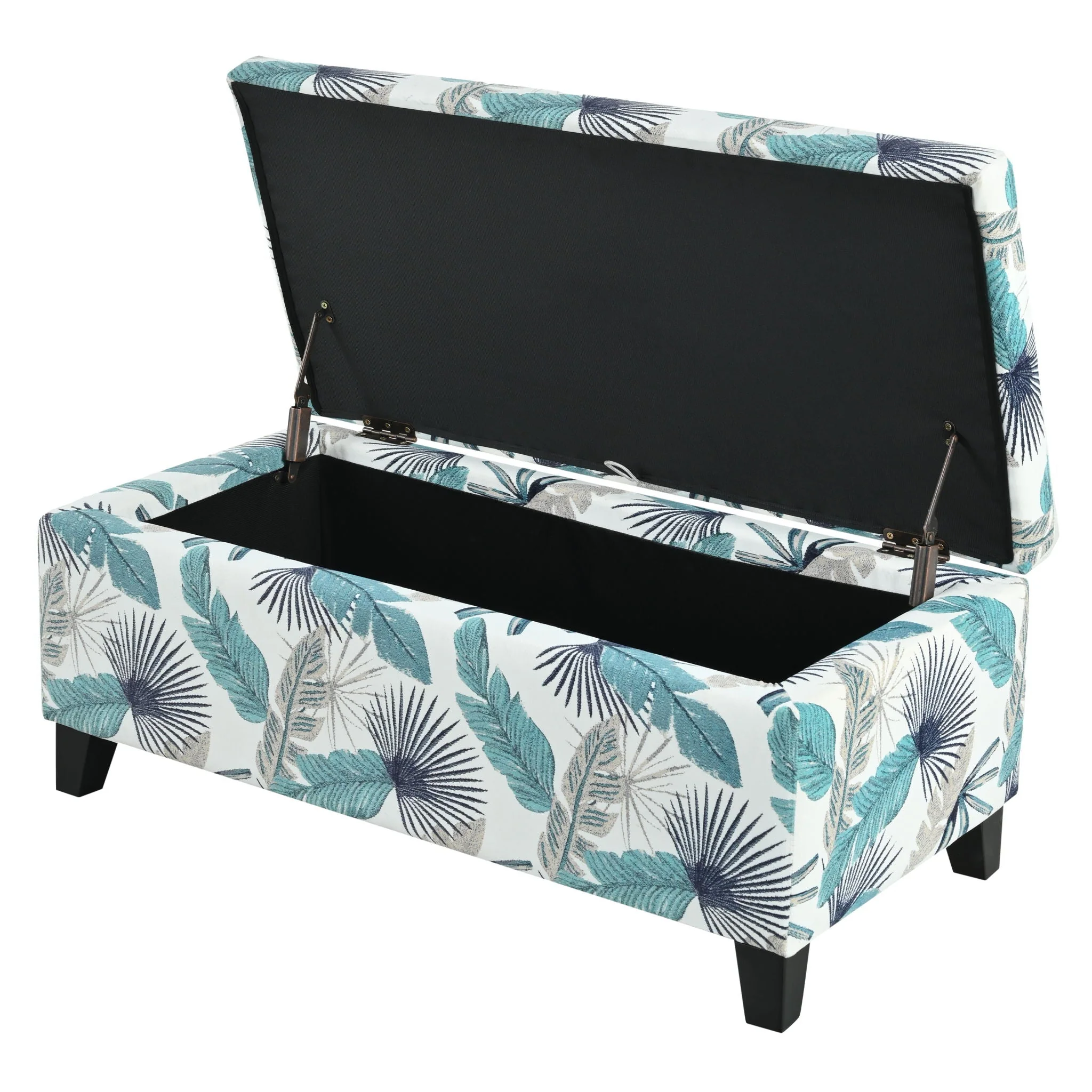 Charming Floral Storage Ottoman With Upholstered Fabric - Image 3