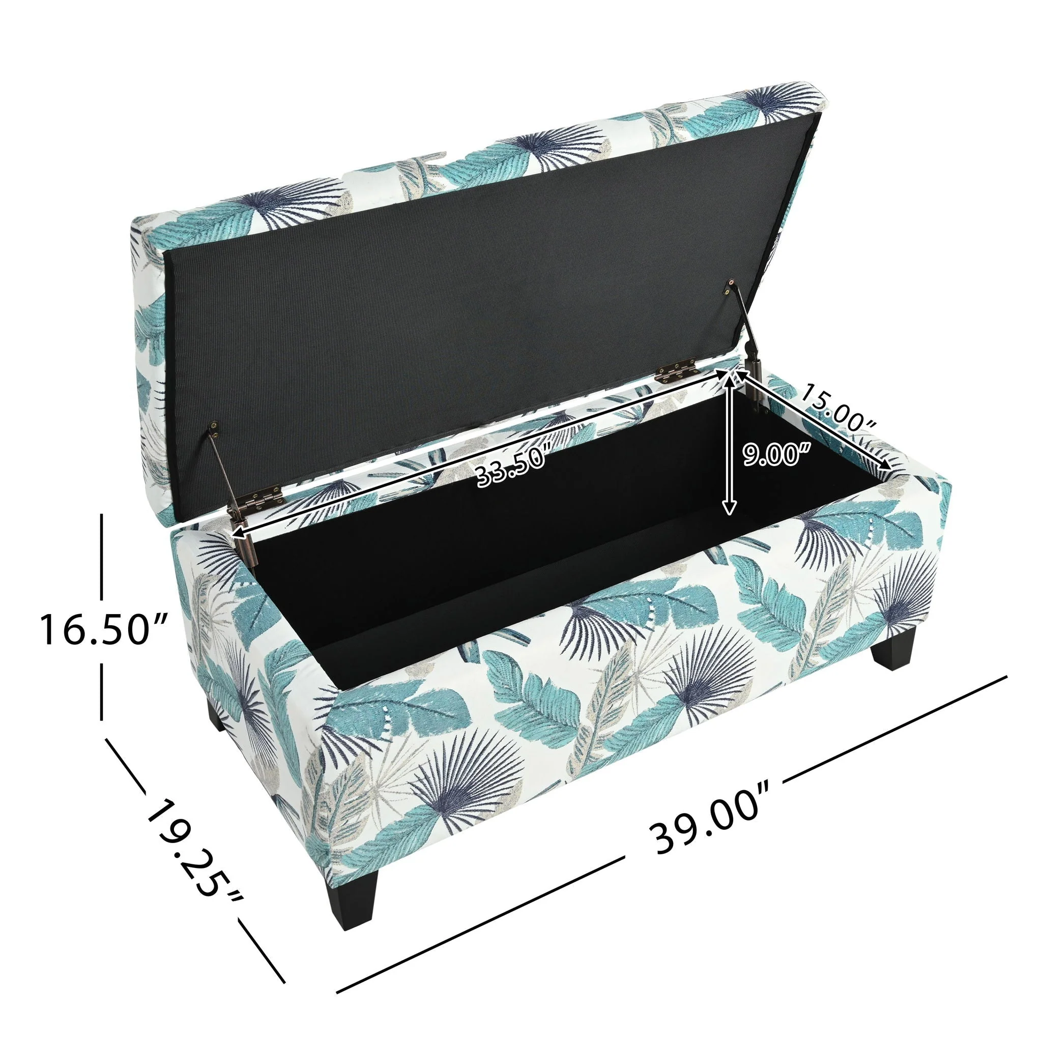 Charming Floral Storage Ottoman With Upholstered Fabric - Image 6