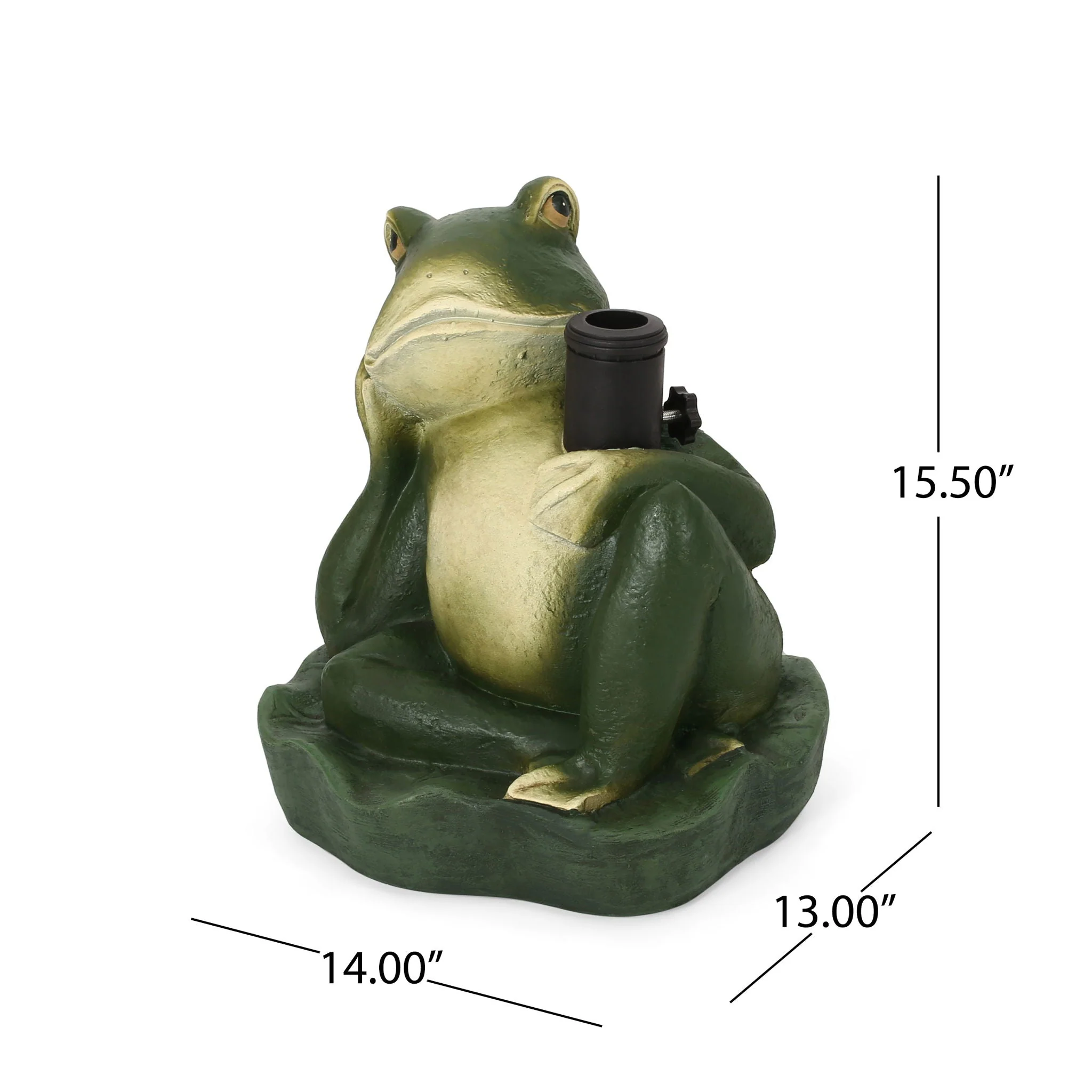 Charming Frog Prince Umbrella Base With Concrete Design - Green - Image 3