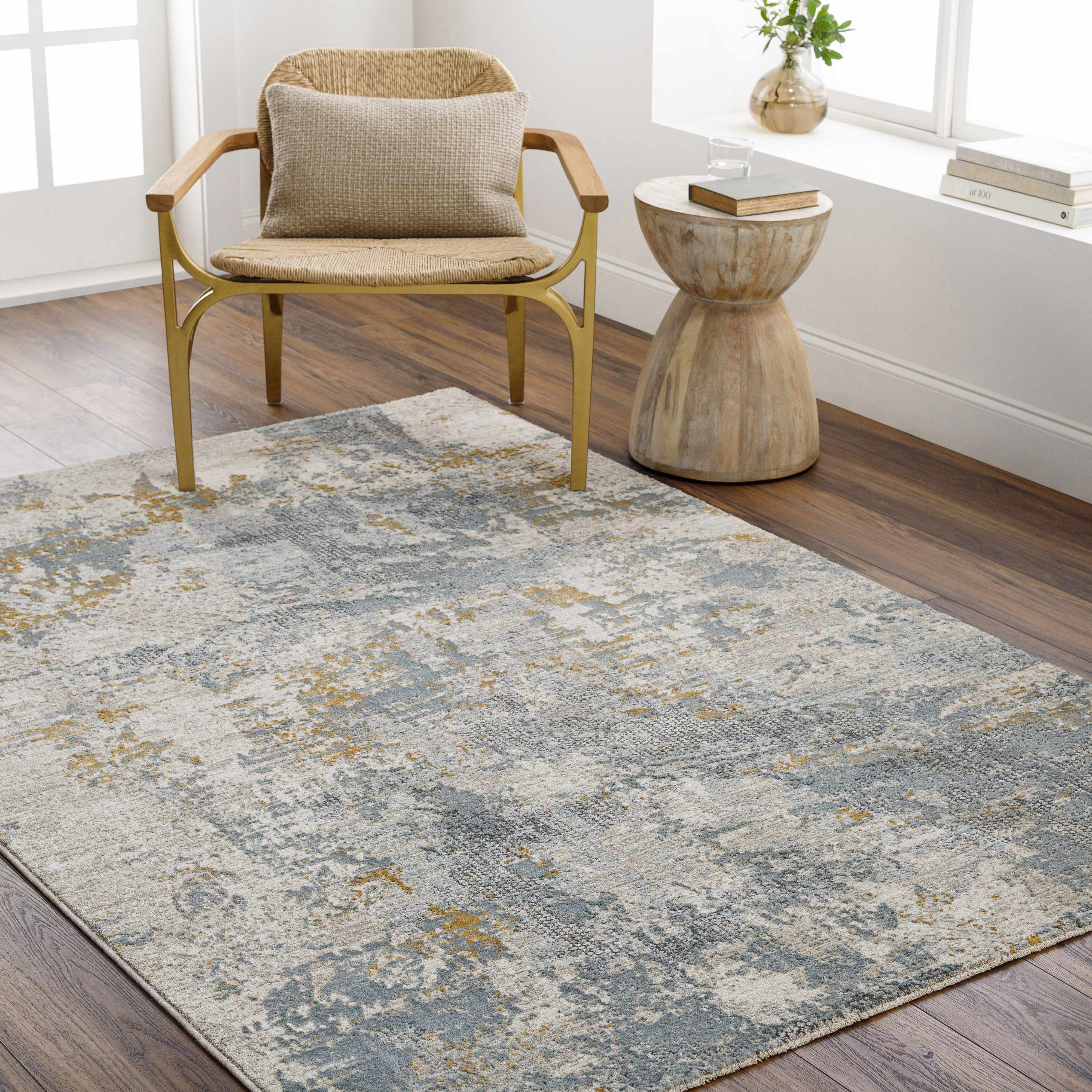 Chaya Textured Abstract Rug with Fringes - Image 15
