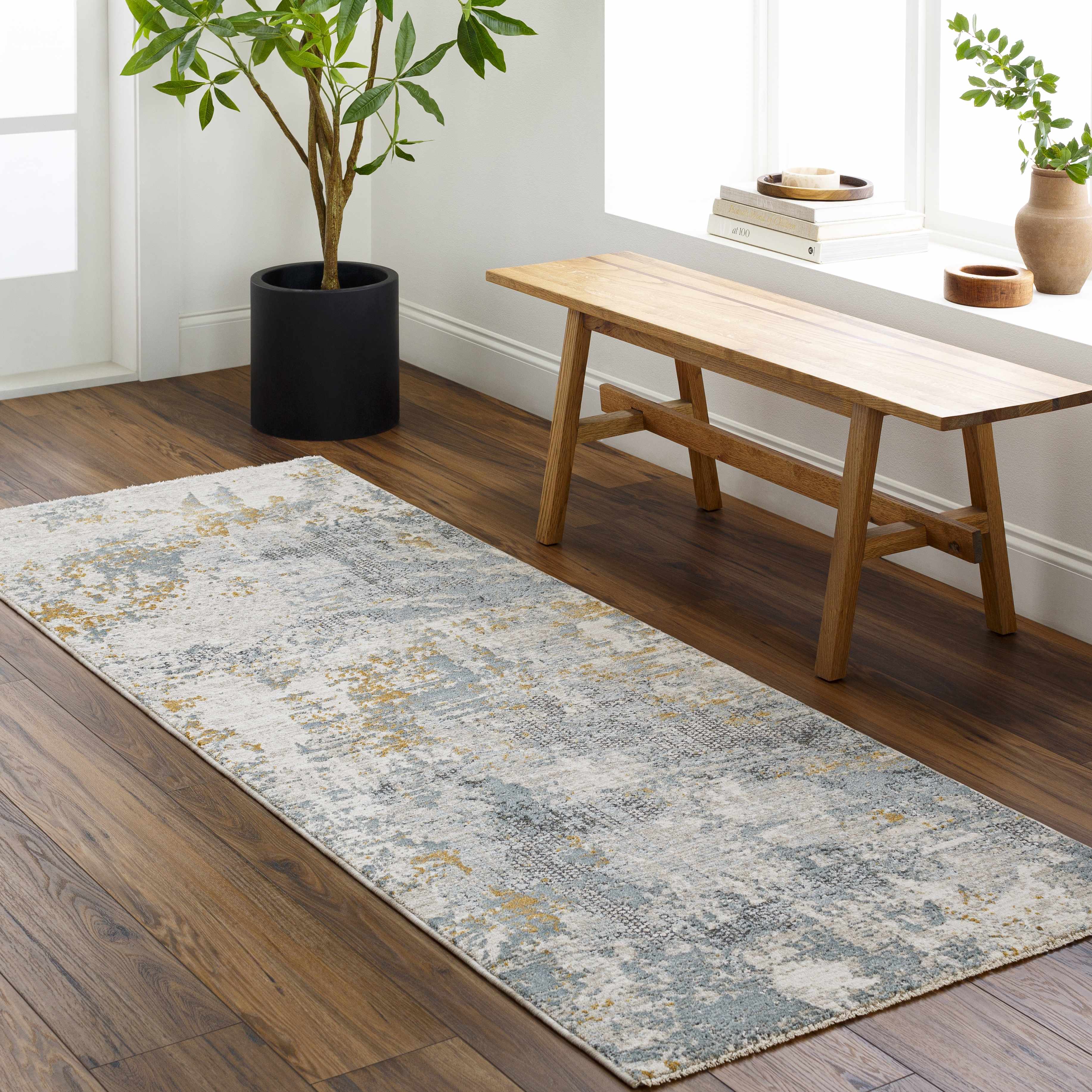 Chaya Textured Abstract Rug with Fringes - Image 17