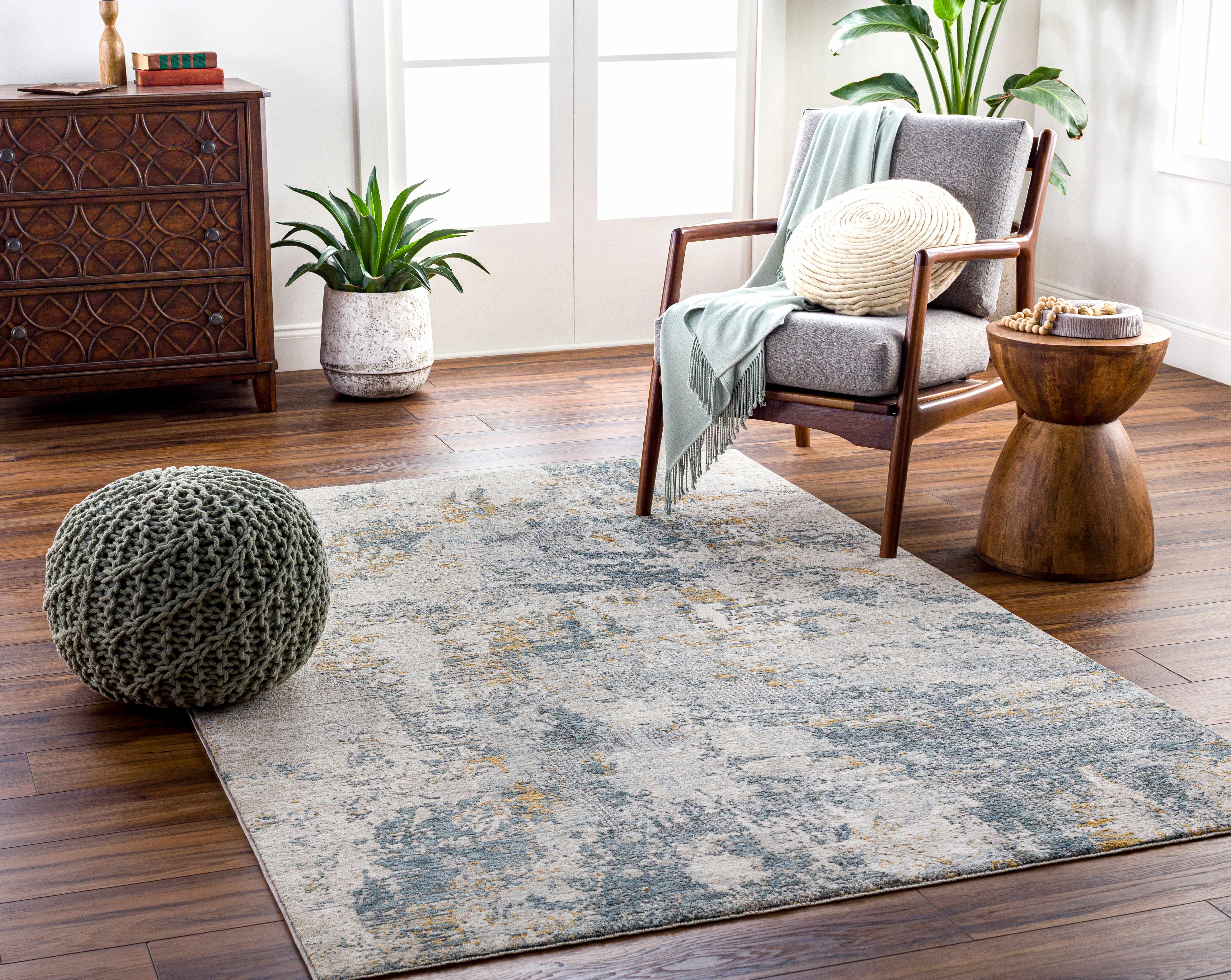 Chaya Textured Abstract Rug with Fringes - Image 2