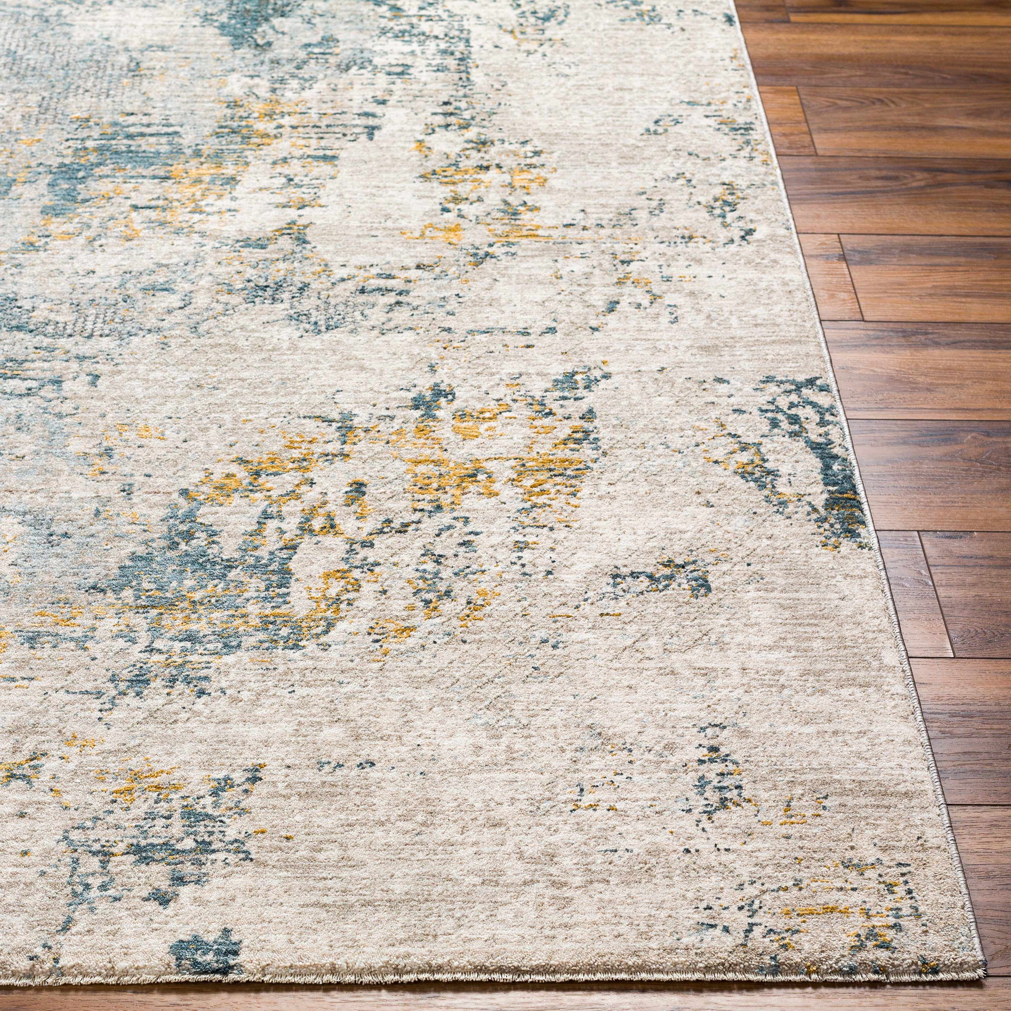 Chaya Textured Abstract Rug with Fringes - Image 4