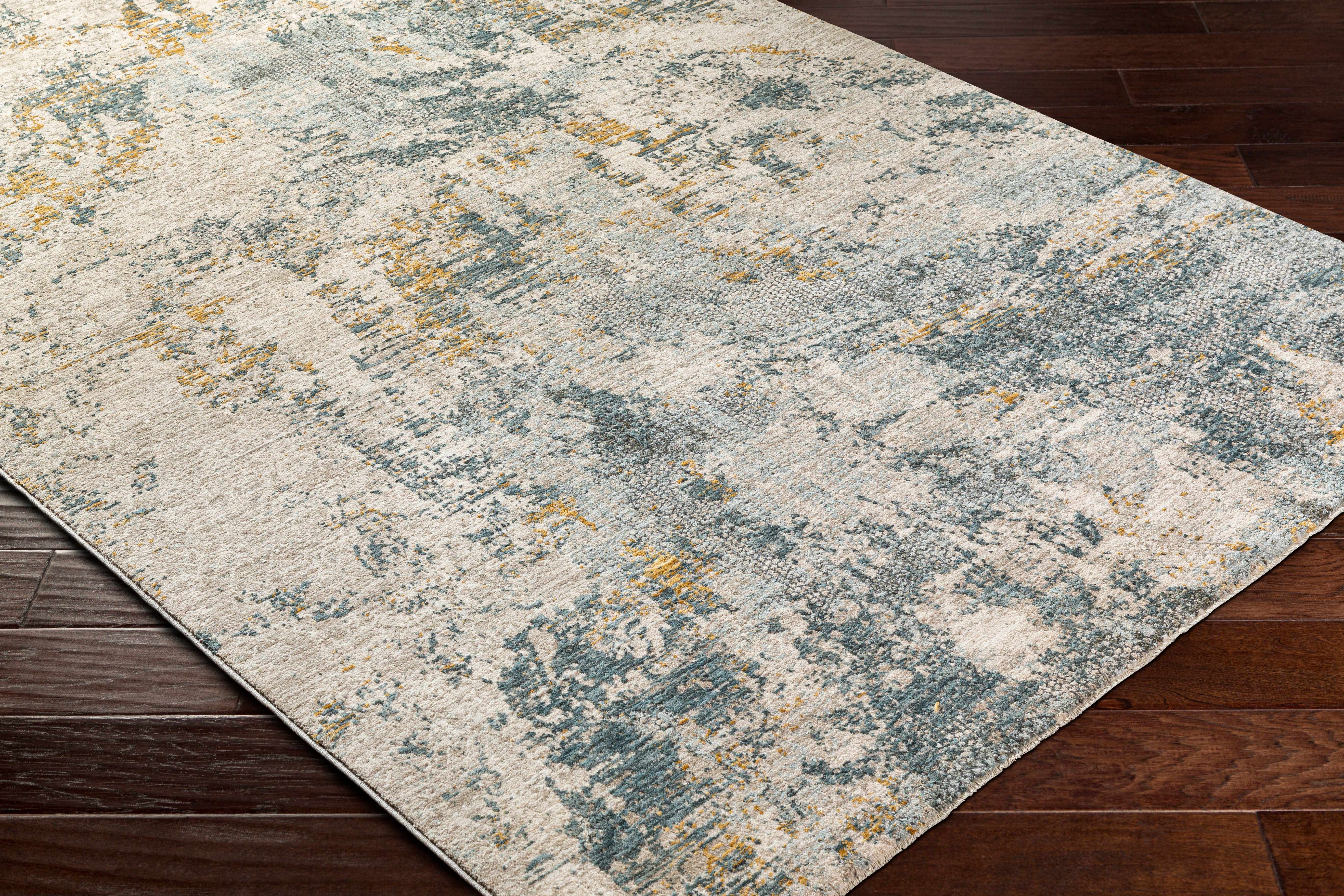 Chaya Textured Abstract Rug with Fringes - Image 5