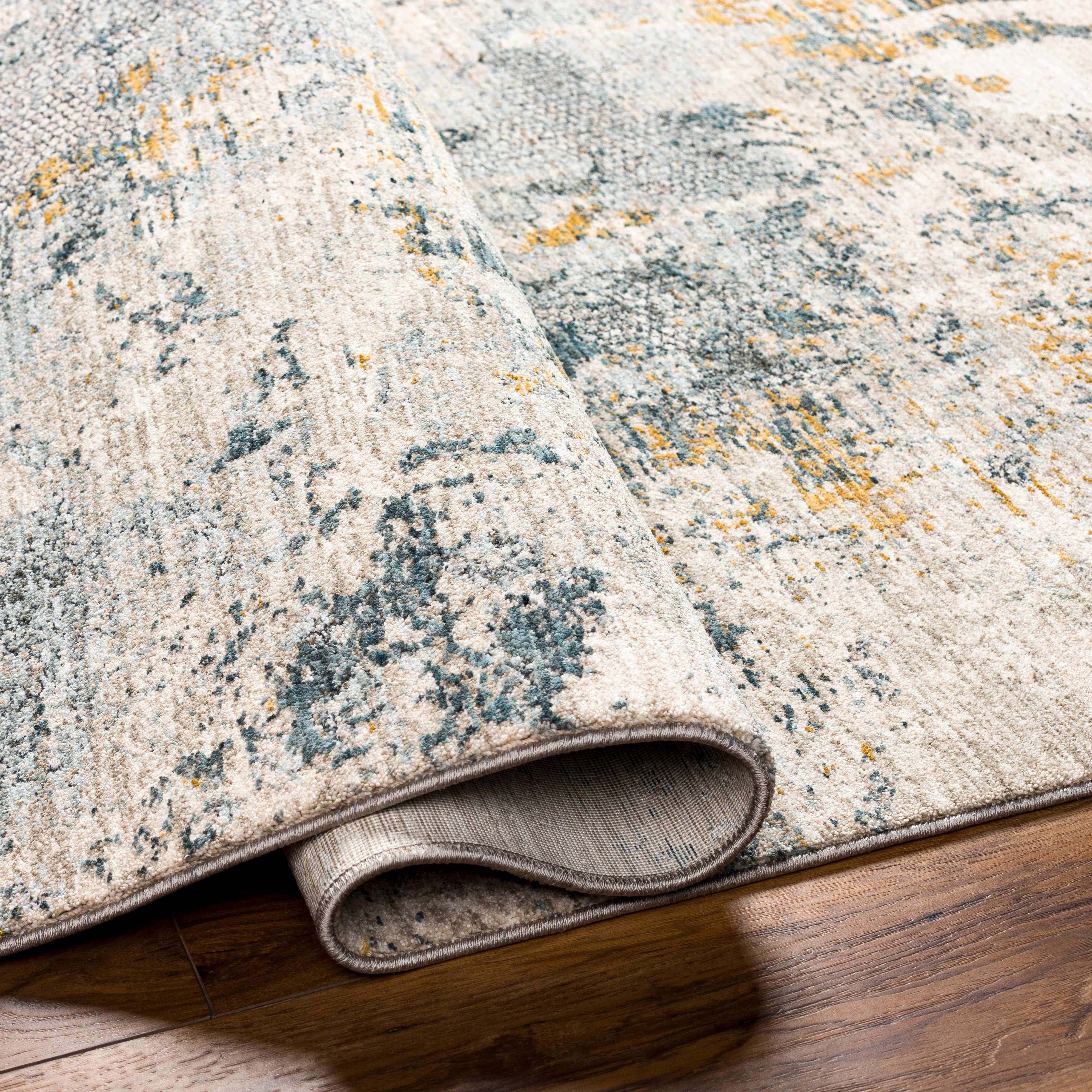 Chaya Textured Abstract Rug with Fringes - Image 6
