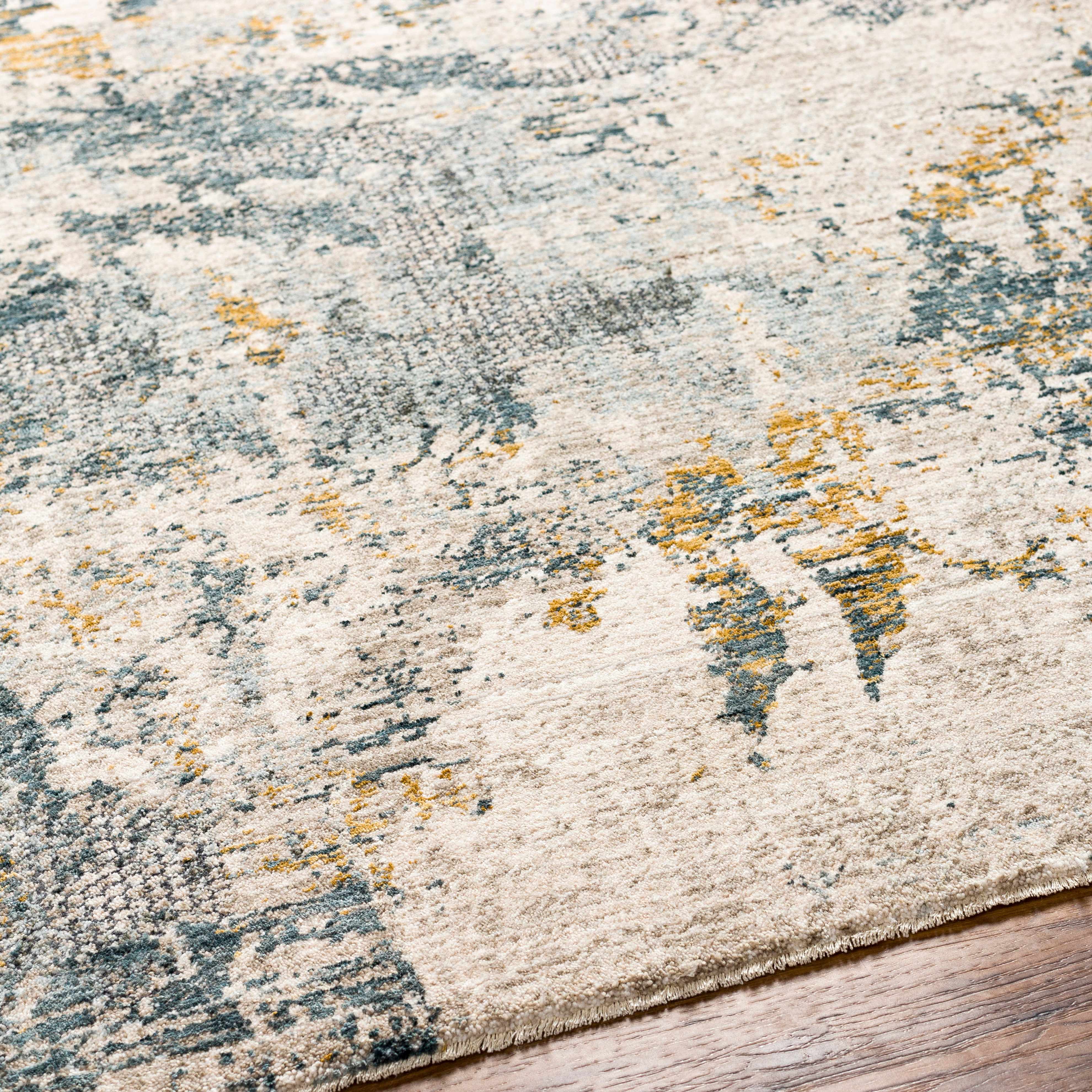 Chaya Textured Abstract Rug with Fringes - Image 7