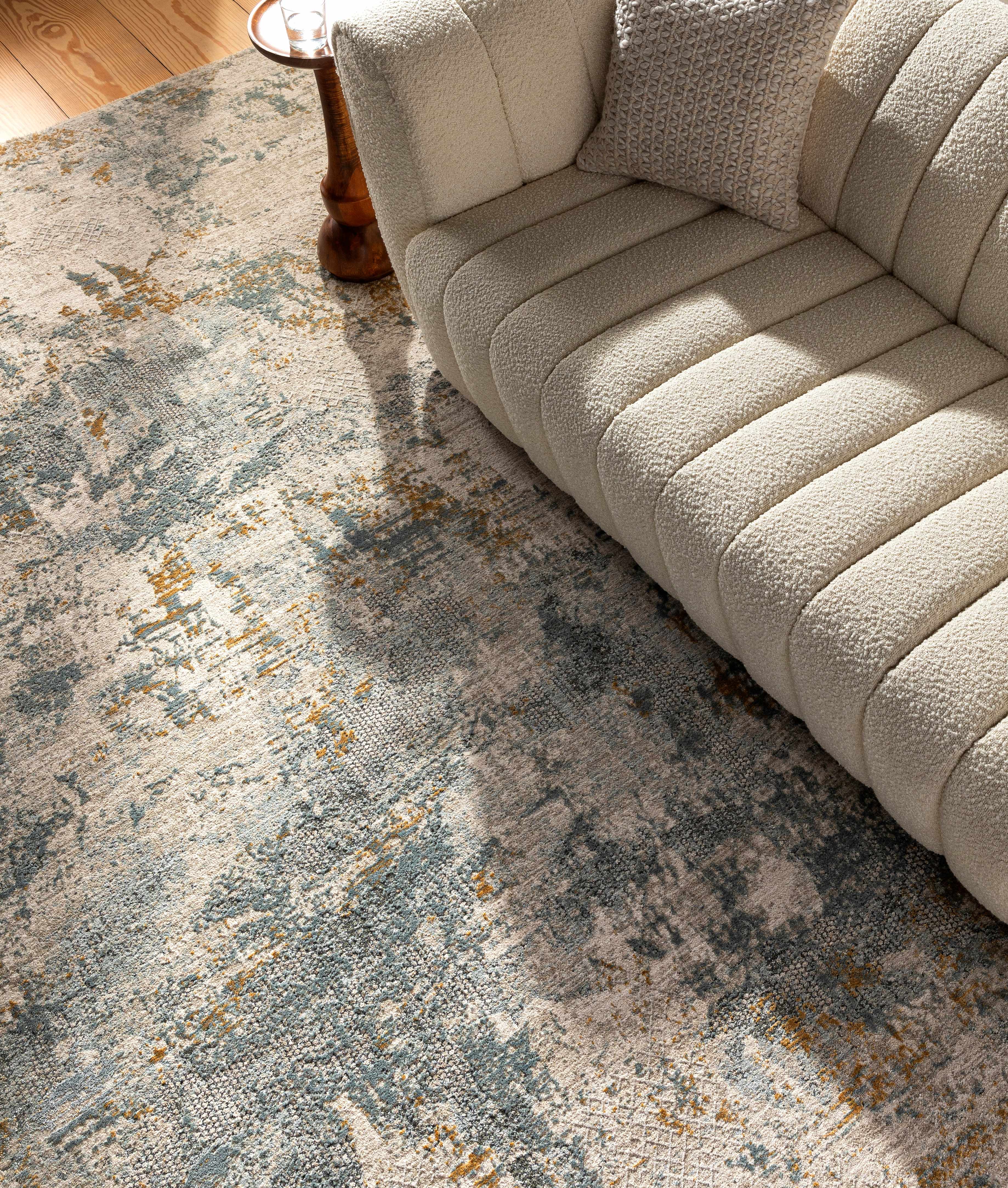 Chaya Textured Abstract Rug with Fringes - Image 9