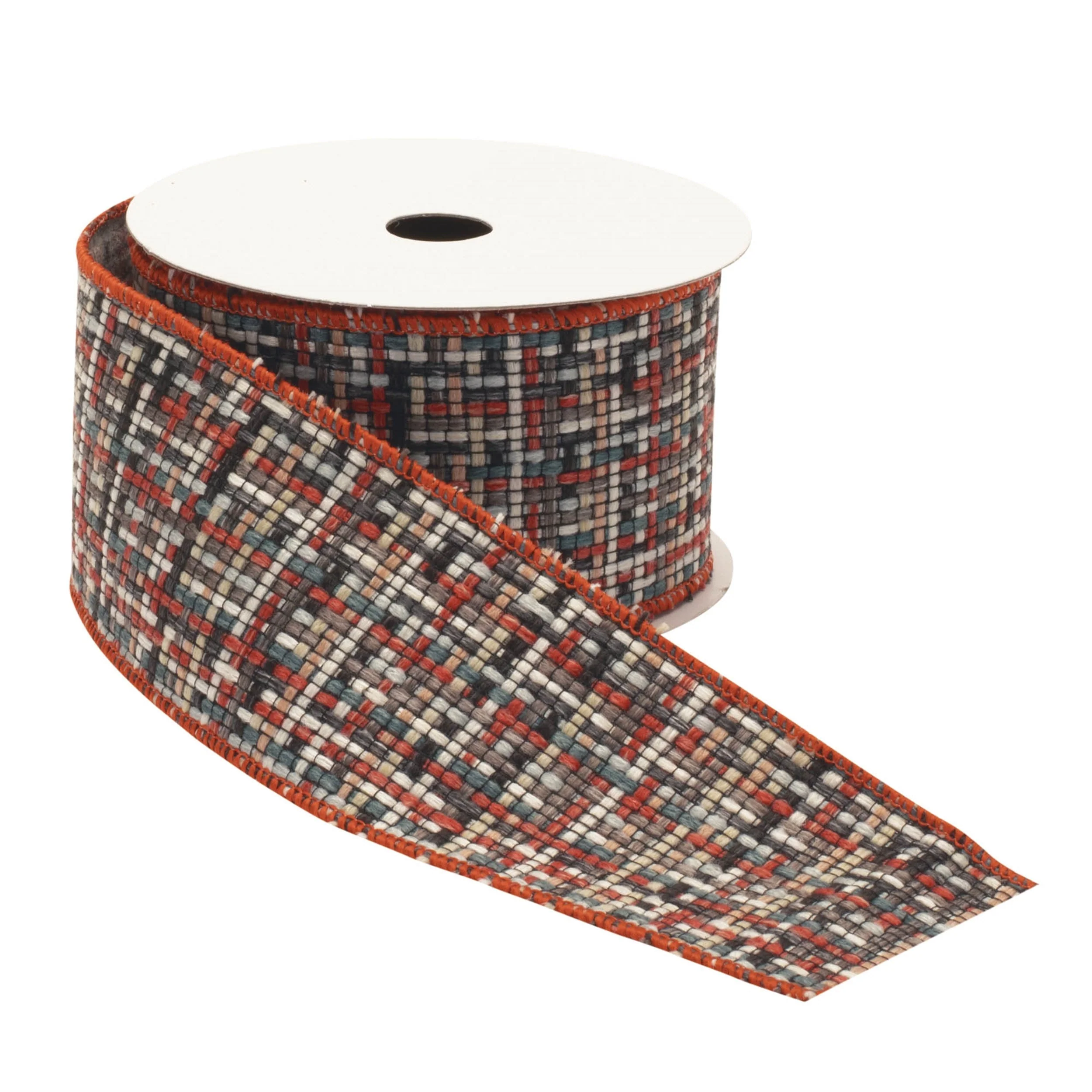 Checkered Woven Wired Ribbon (Set of 2) - Image 2