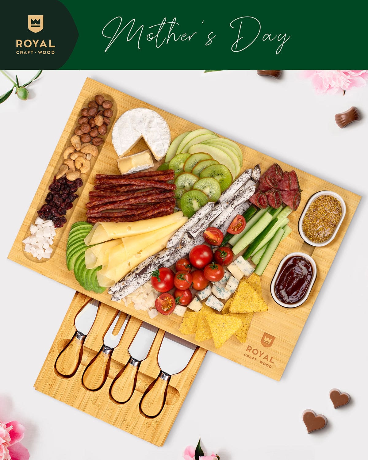 Cheese Board Set w/knives, 16.5“x11” - Image 3