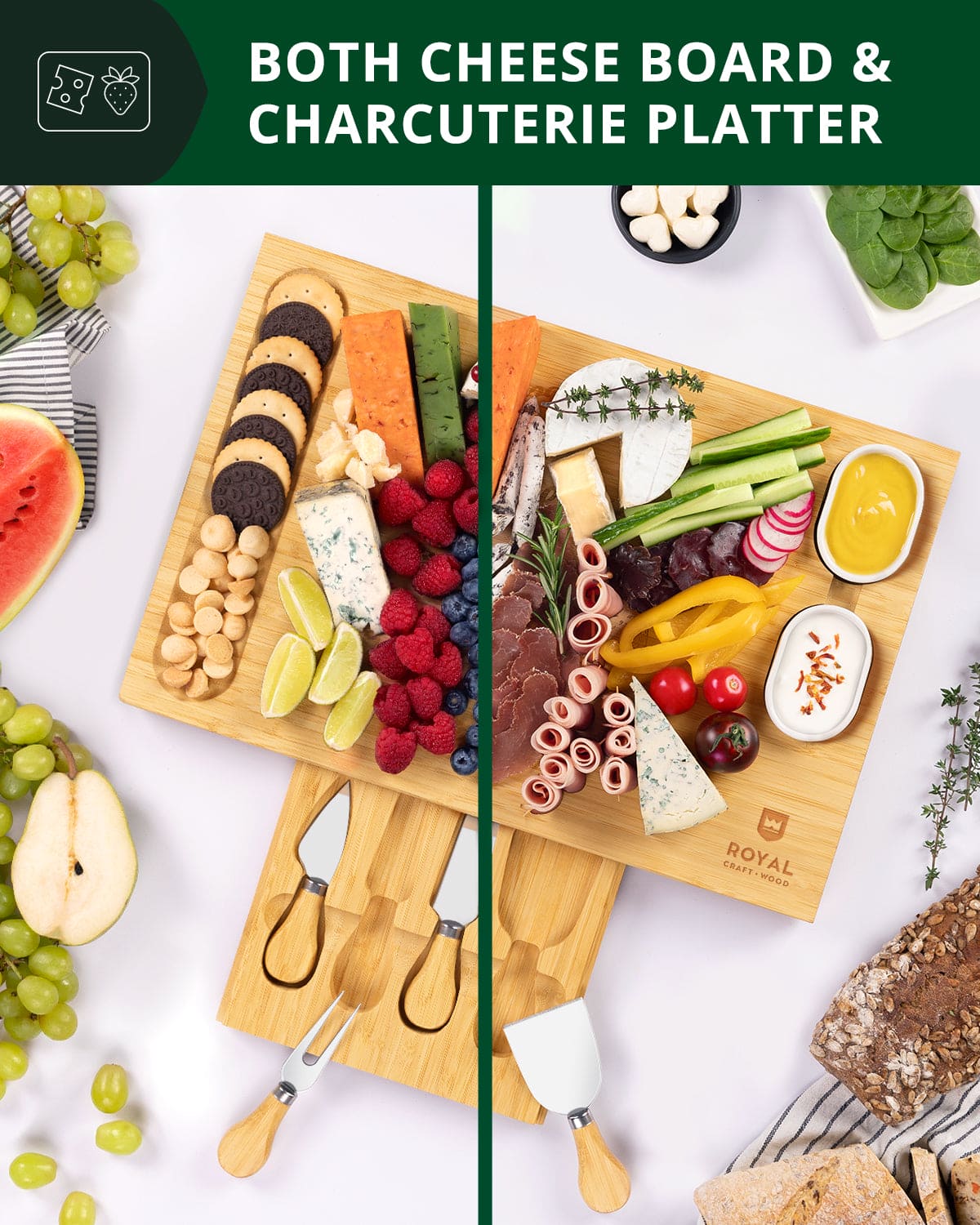Cheese Board Set w/knives, 16.5“x11” - Image 5