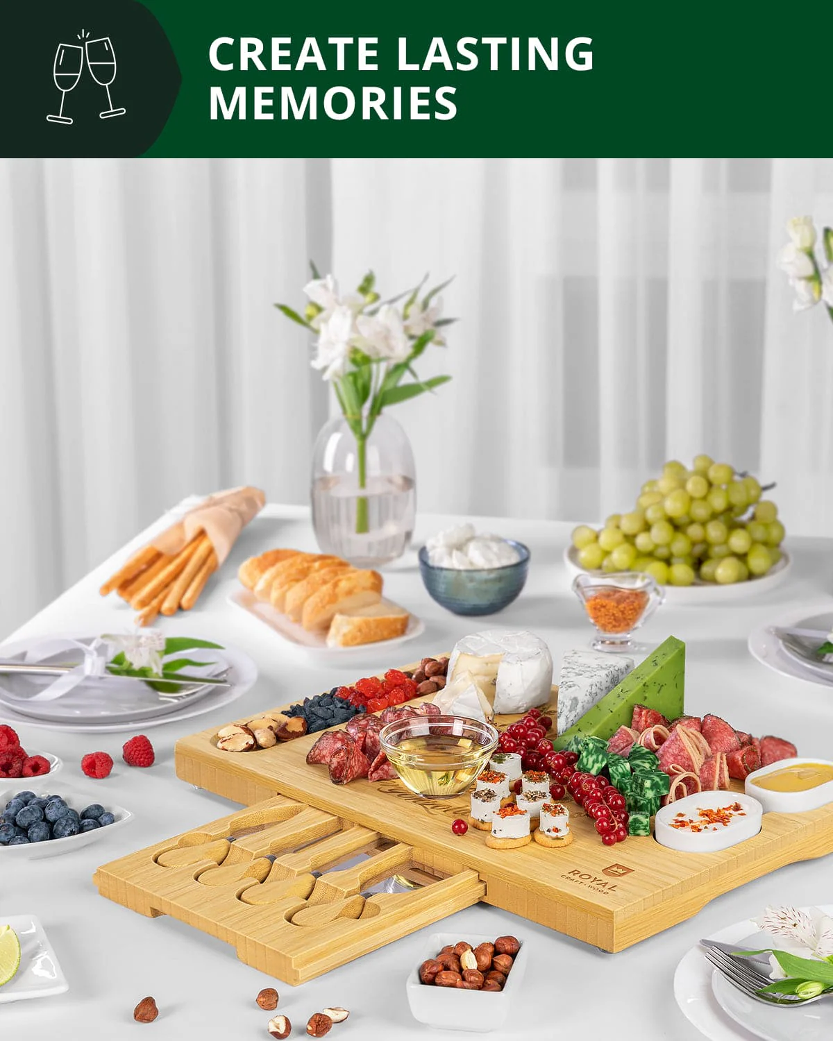 Cheese Board Set w/knives, 16.5“x11” - Image 7