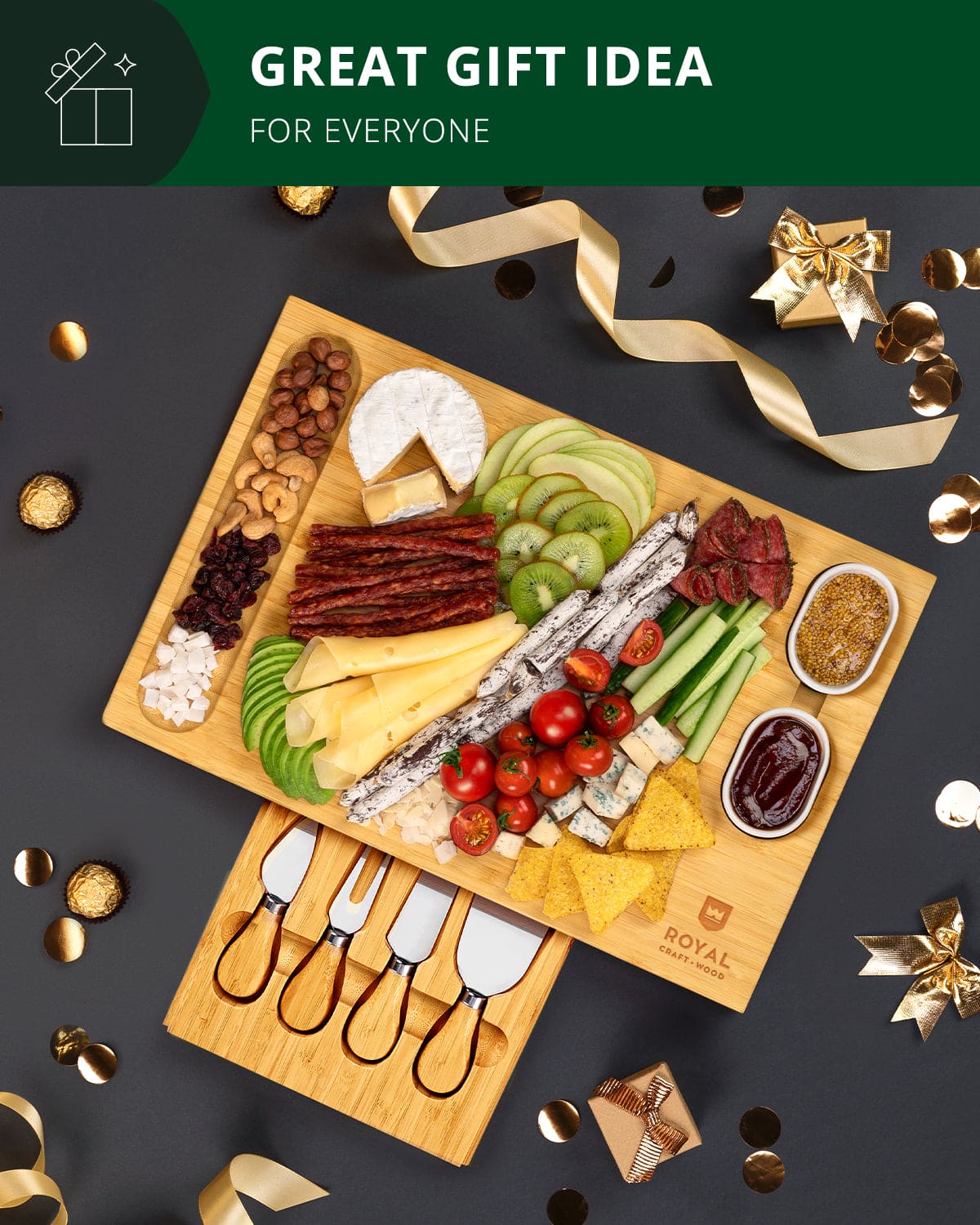 Cheese Board Set w/knives, 16.5“x11” - Image 8