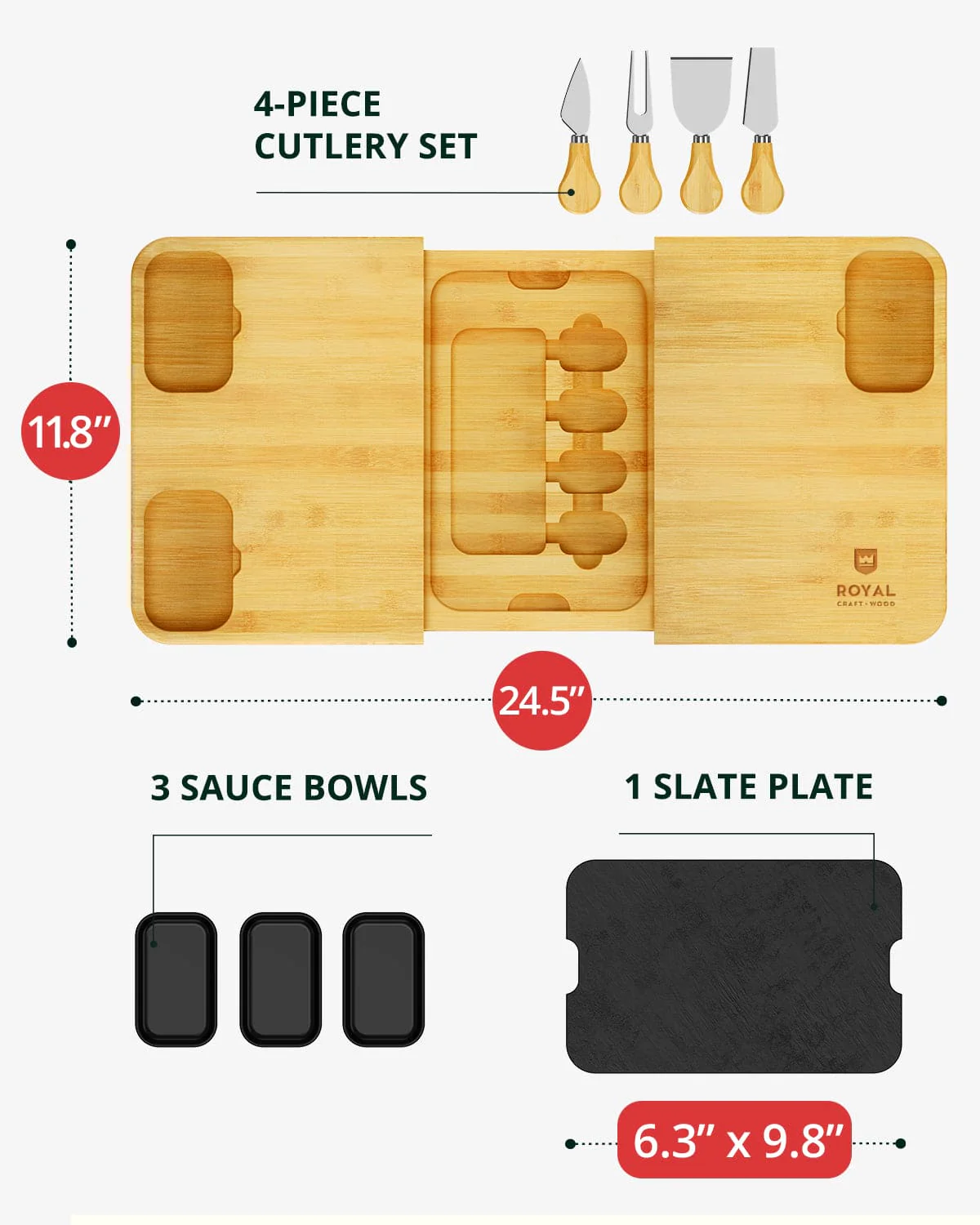 Cheese Board Set with Slate Plate - Image 3