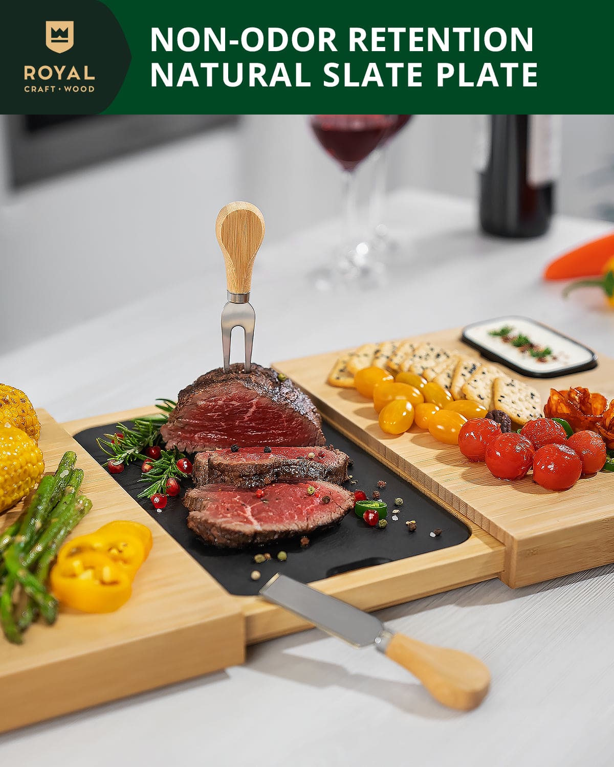 Cheese Board Set with Slate Plate - Image 4