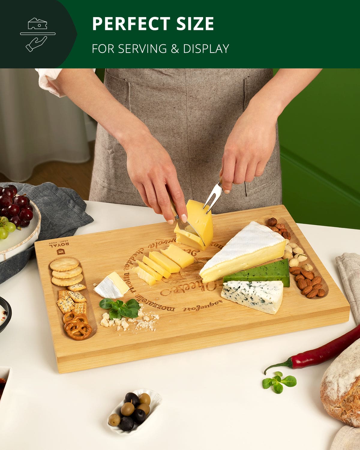 Cheese Board w/knives, 16.5"x11" - Image 4