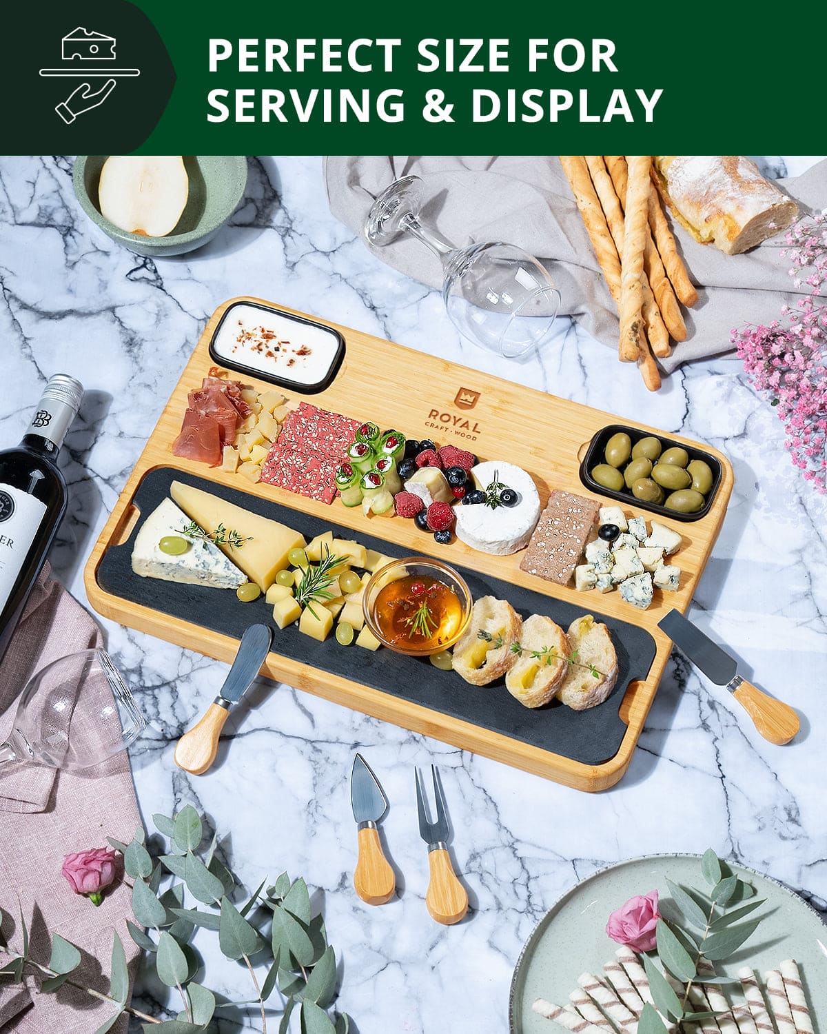 Cheese Board with Slate Plate - Image 5