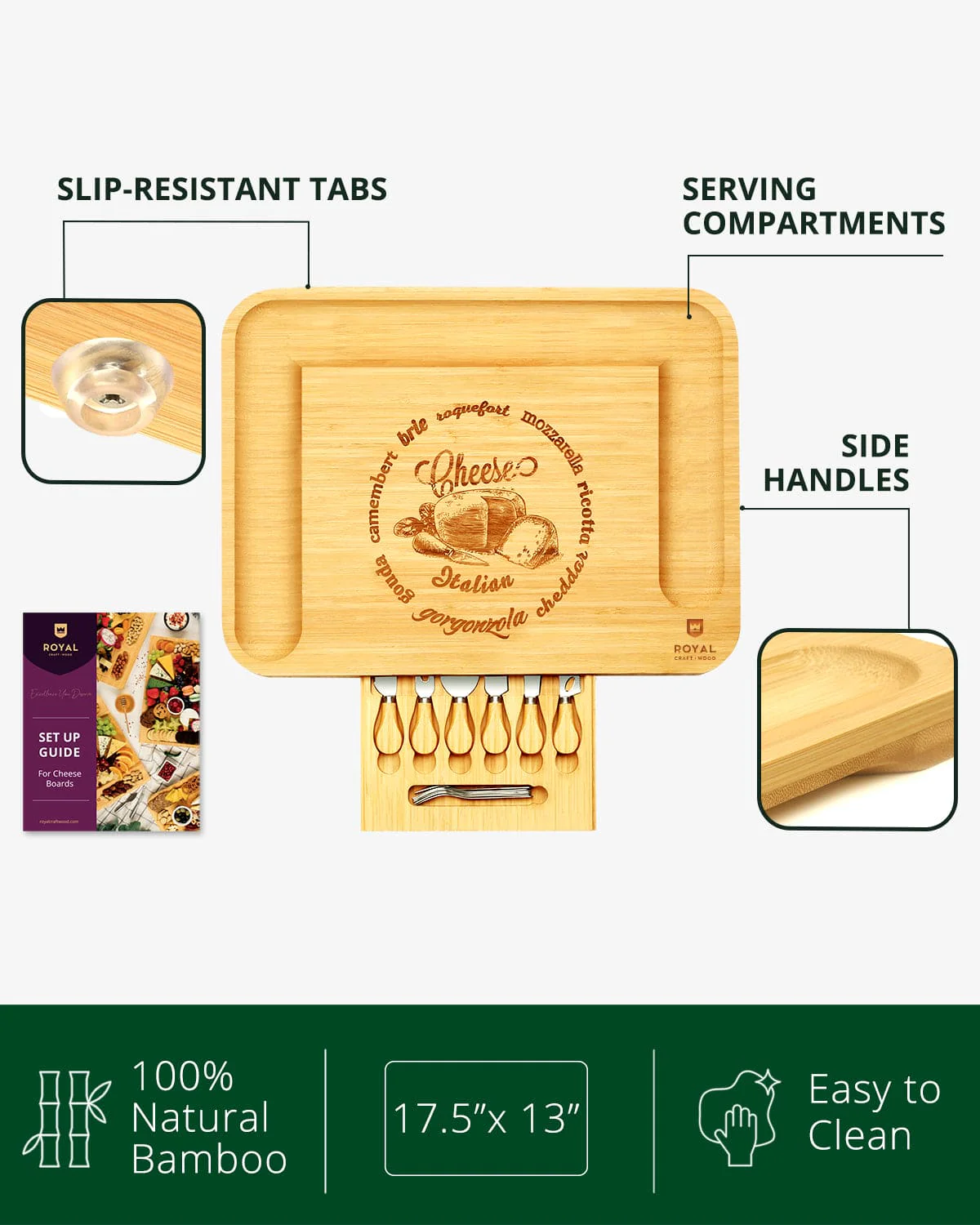 Cheese Board XXL with Cutlery Set - Image 2