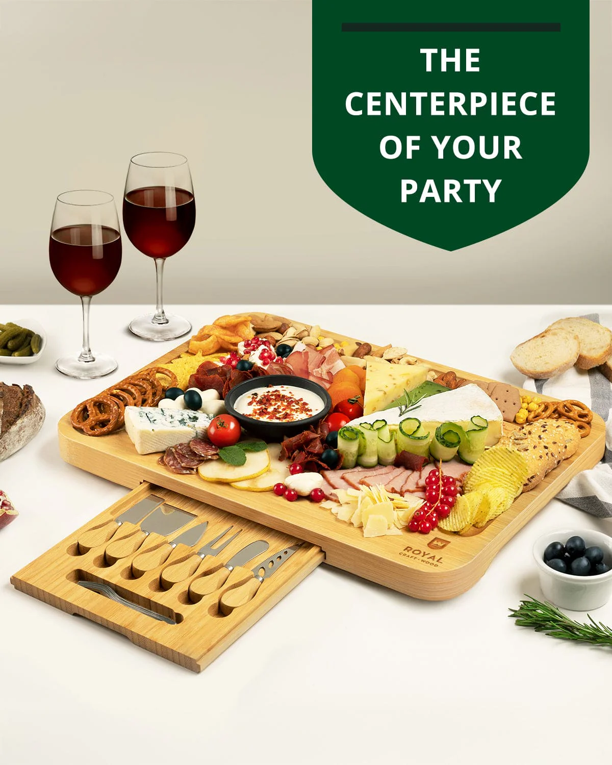 Cheese Board XXL with Cutlery Set - Image 3