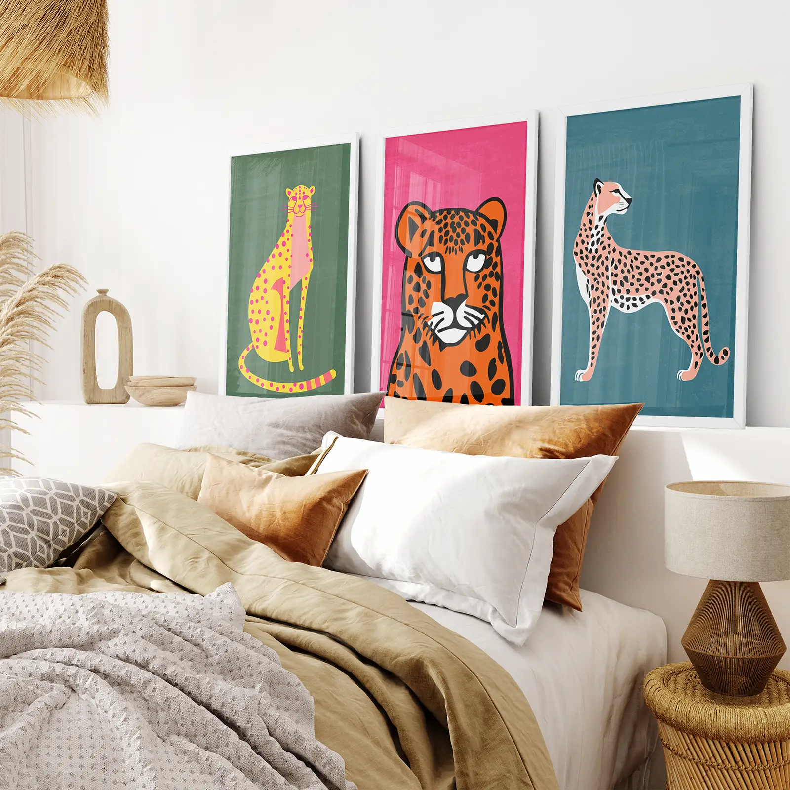 Cheetah Cat Prints Colorful Wall Art Decor - Image 2