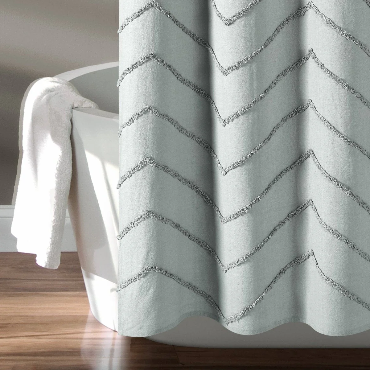 Chenille Chevron Shower Curtain - Image 10