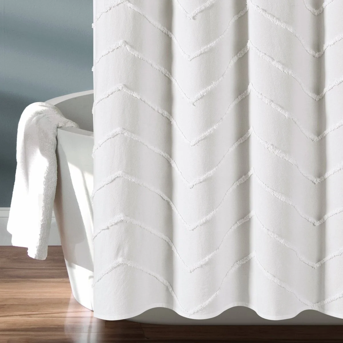 Chenille Chevron Shower Curtain - Image 15