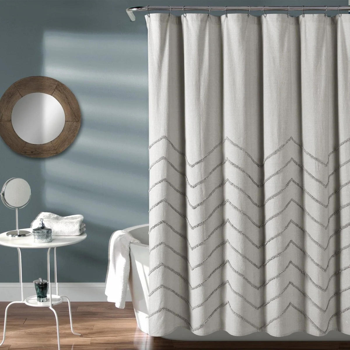Chenille Chevron Shower Curtain - Image 2