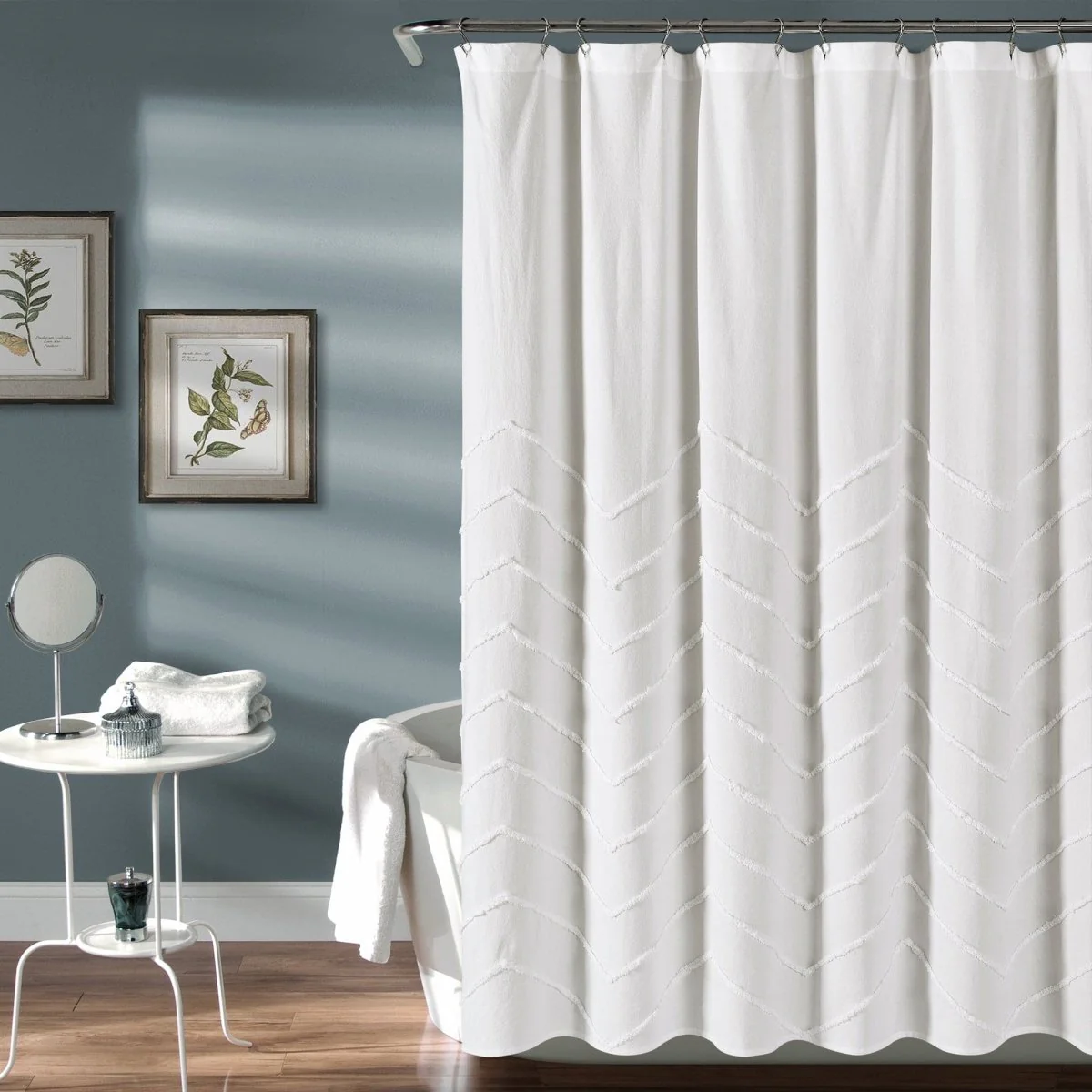 Chenille Chevron Shower Curtain - Image 4