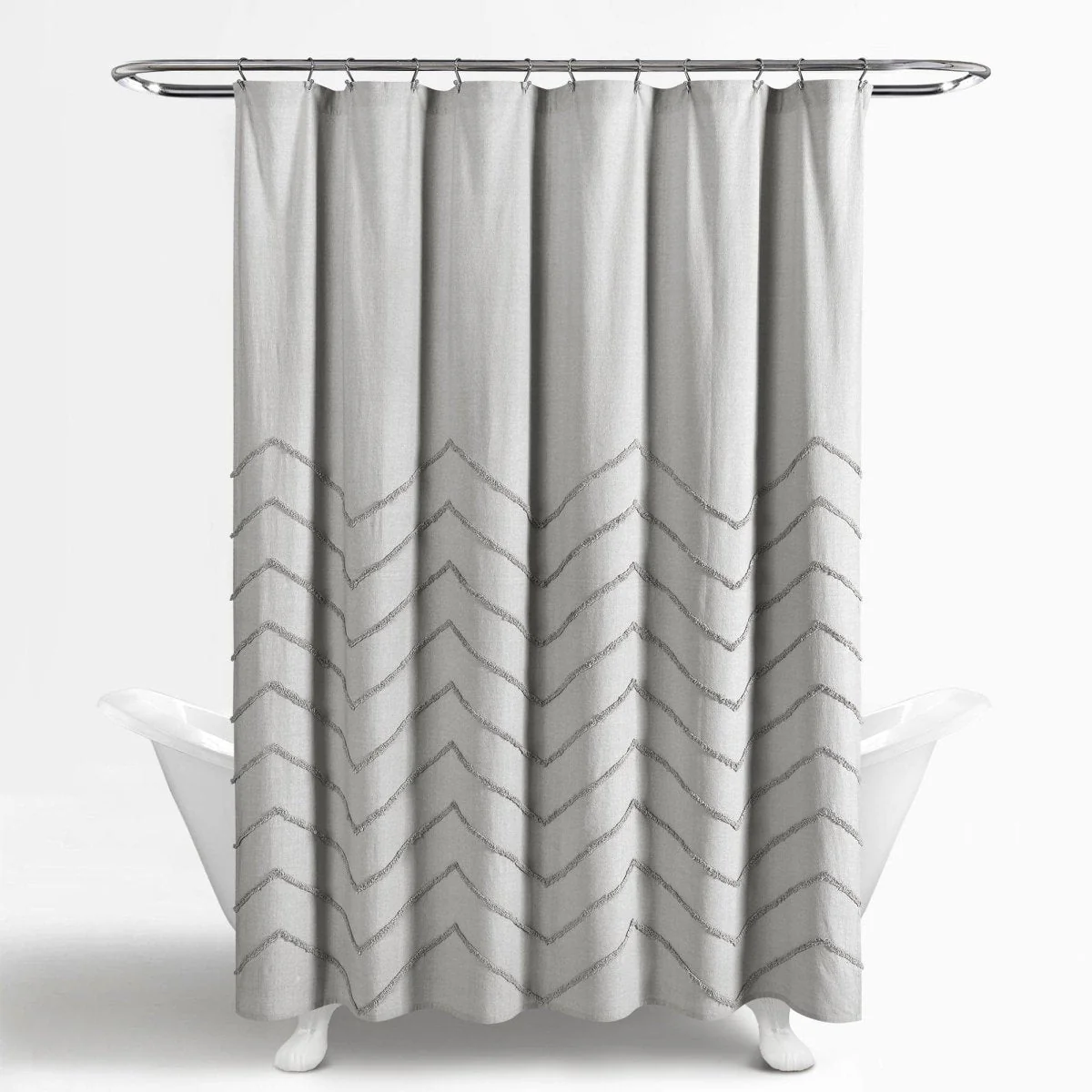 Chenille Chevron Shower Curtain - Image 6