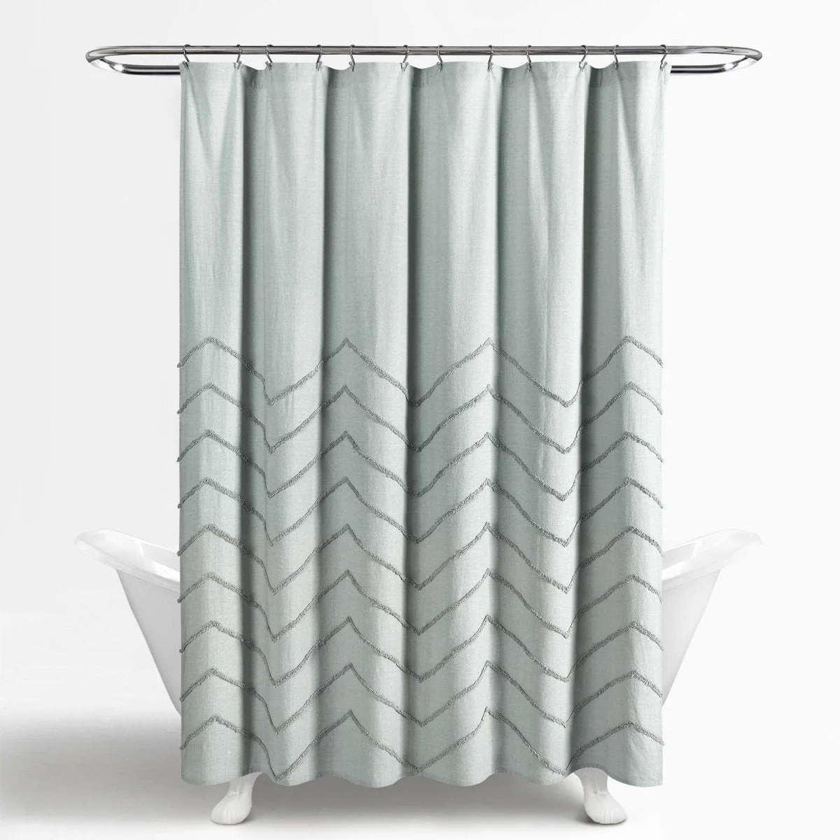 Chenille Chevron Shower Curtain - Image 7