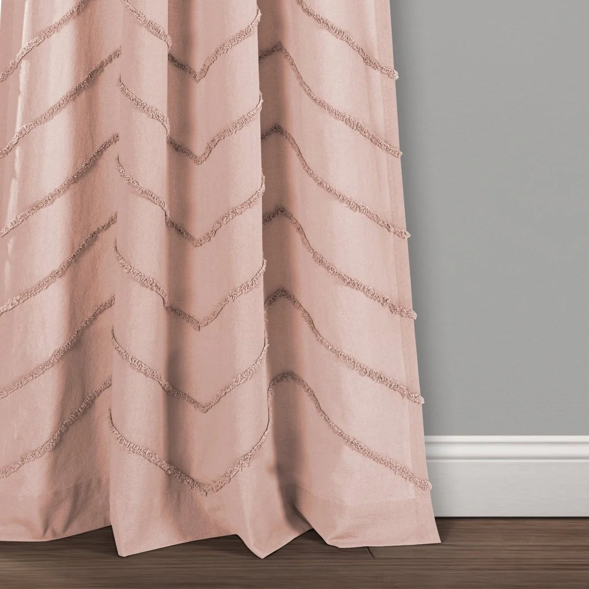 Chenille Chevron Window Curtain Panel Set - Image 12