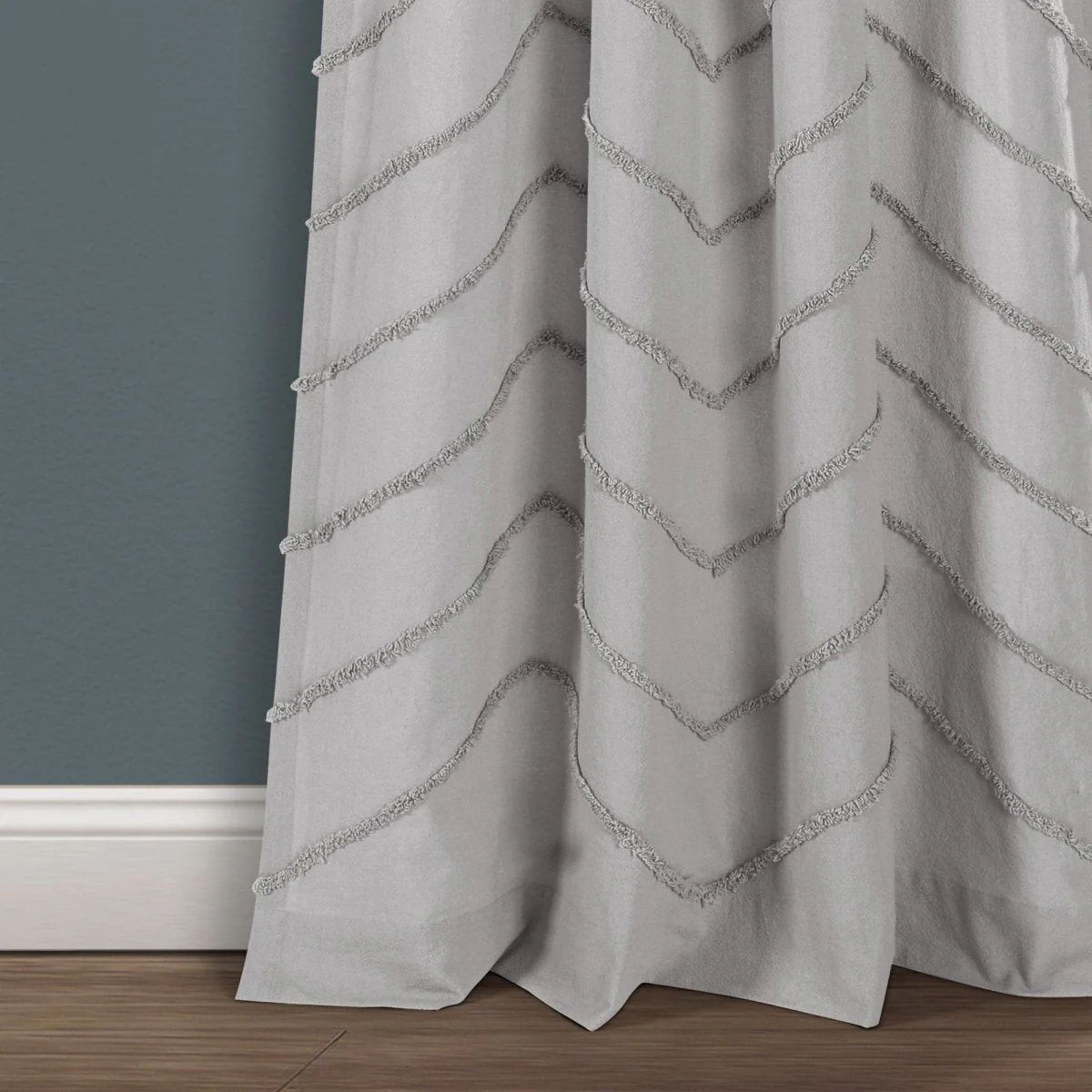 Chenille Chevron Window Curtain Panel Set - Image 14