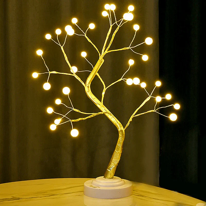 Cherry Blossom Tree LED Night Light USB Battery Touch Lamp Desktop Home Decor - Image 3