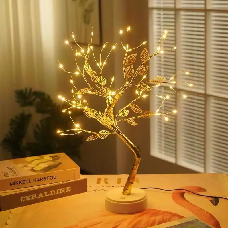 Cherry Blossom Tree LED Night Light USB Battery Touch Lamp Desktop Home Decor - Image 7