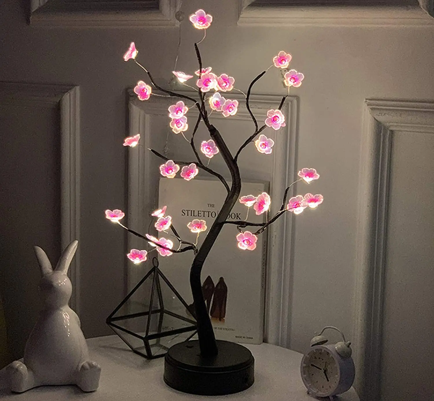 Cherry Blossom Tree LED Night Light USB Battery Touch Lamp Desktop Home Decor - Image 9