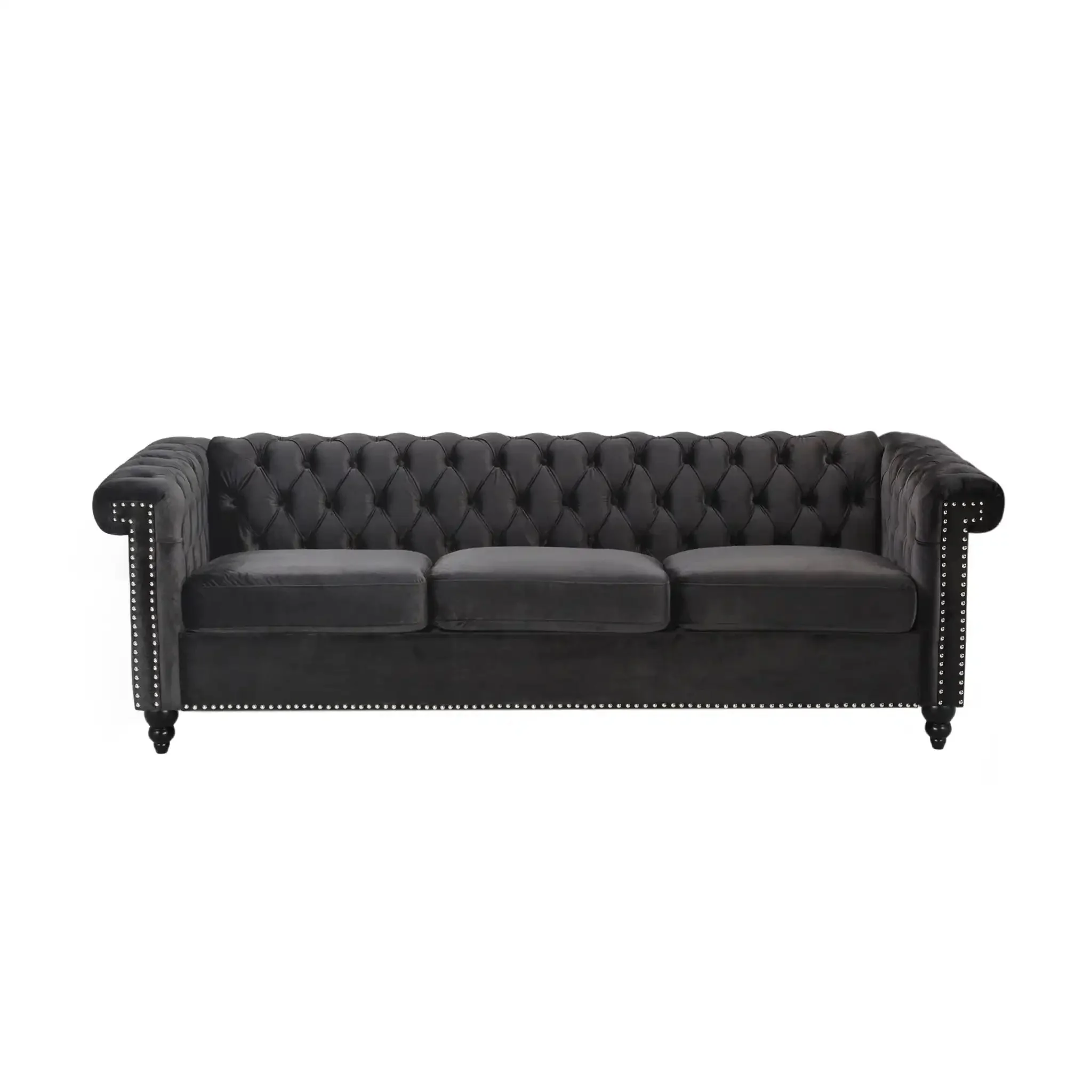Chesterfield Style 3 Seater Sofa With Deep Button Tufting - Image 4