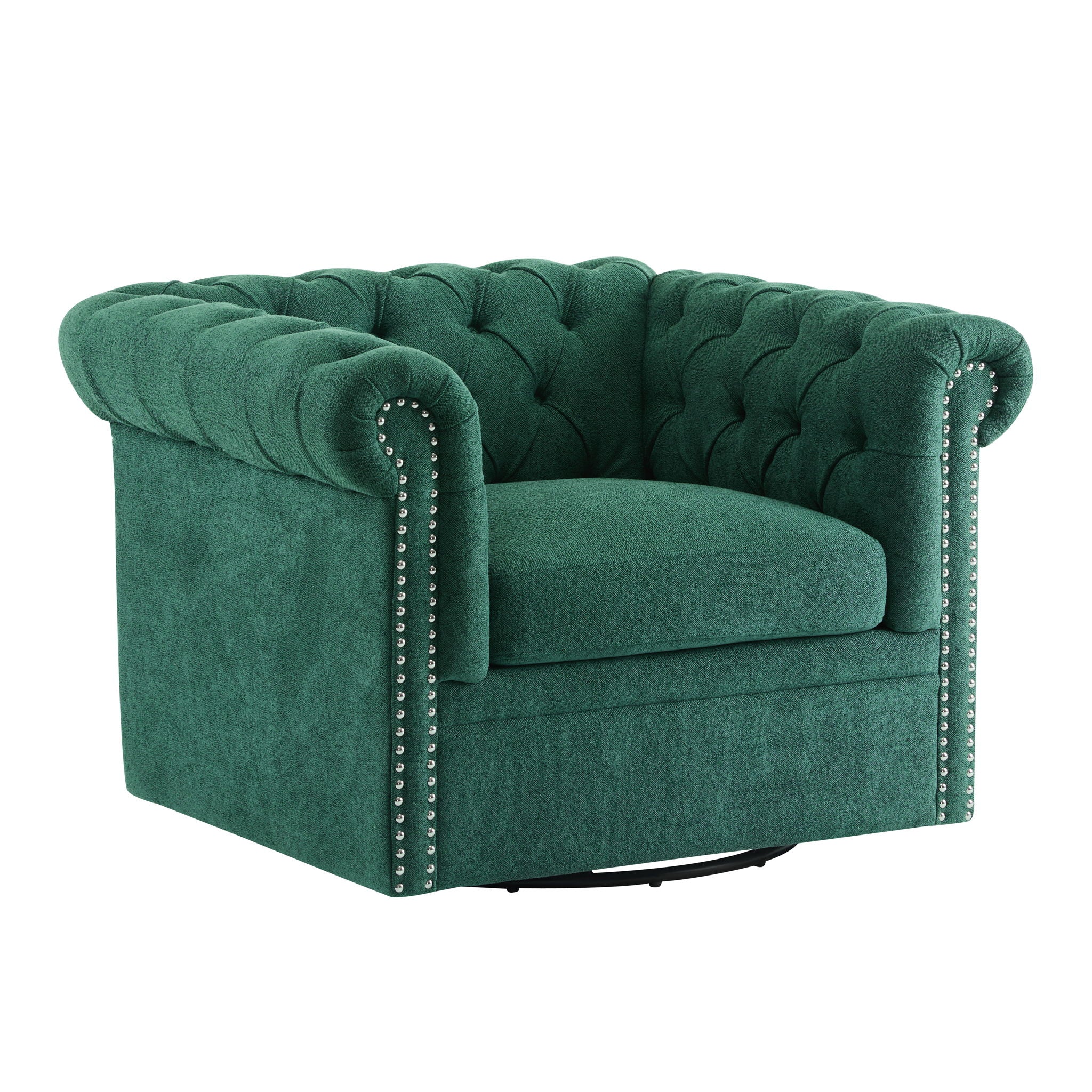 Chesterfield Style Swivel Club Chair With Button Tufted - Image 2