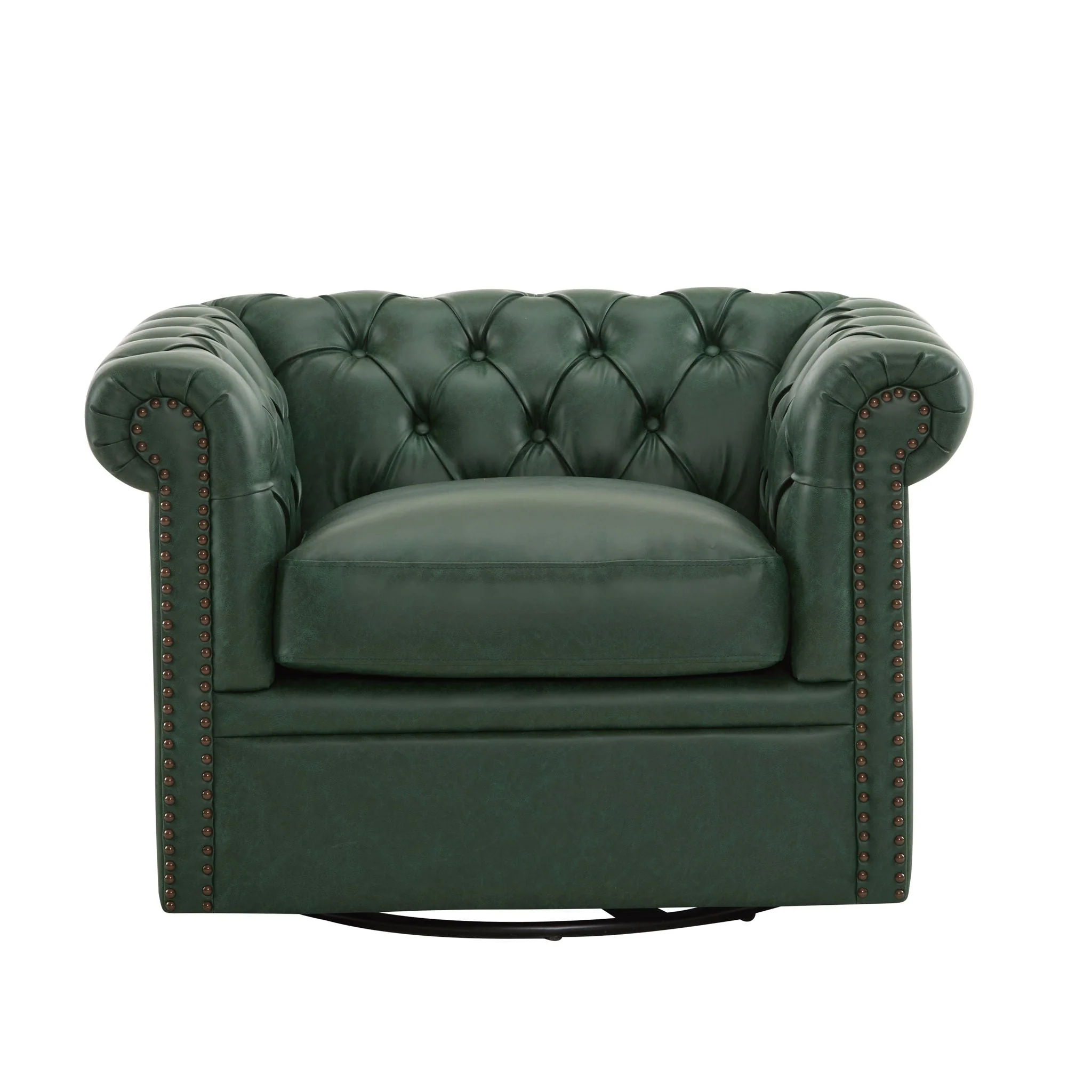 Chesterfield Style Swivel Club Chair With Button Tufted - Image 7