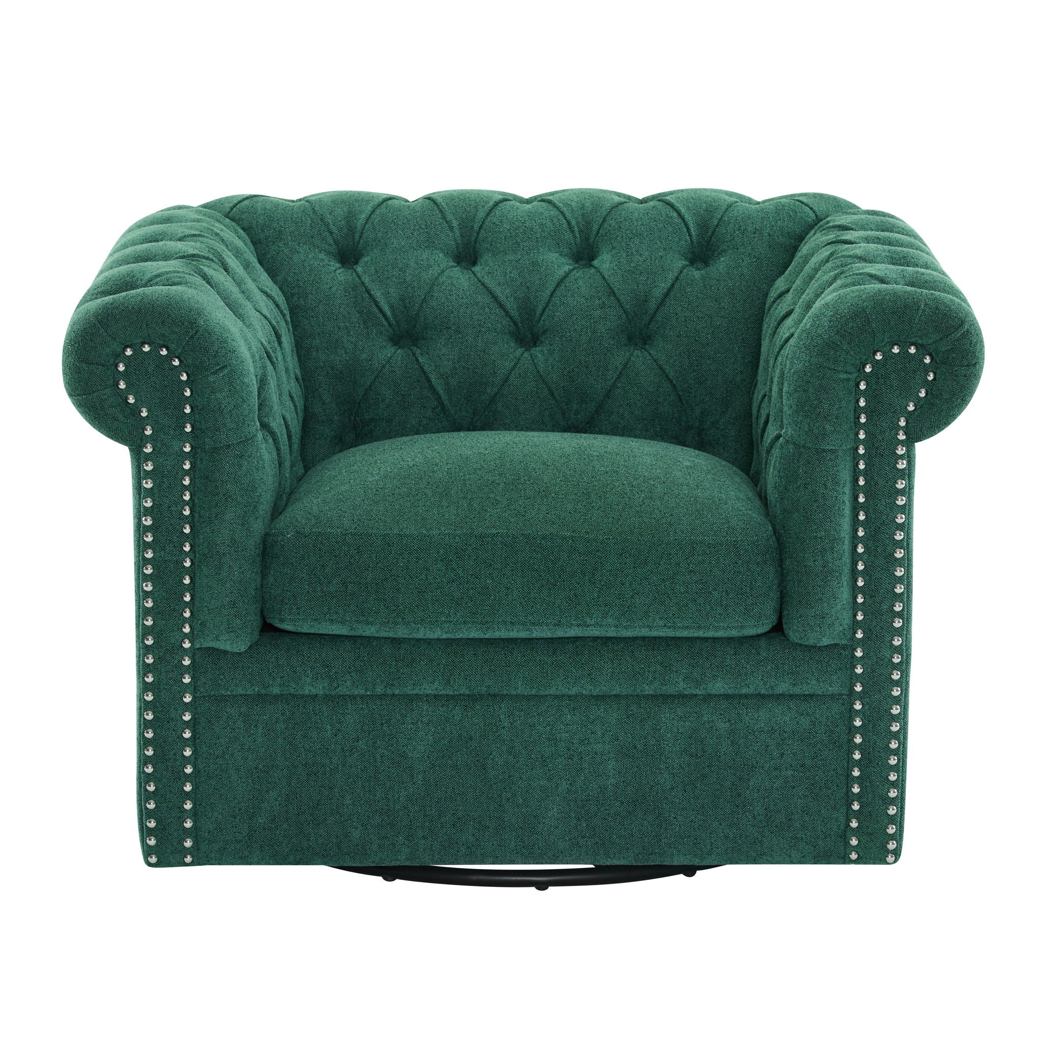 Chesterfield Style Swivel Club Chair With Button Tufted - Image 8