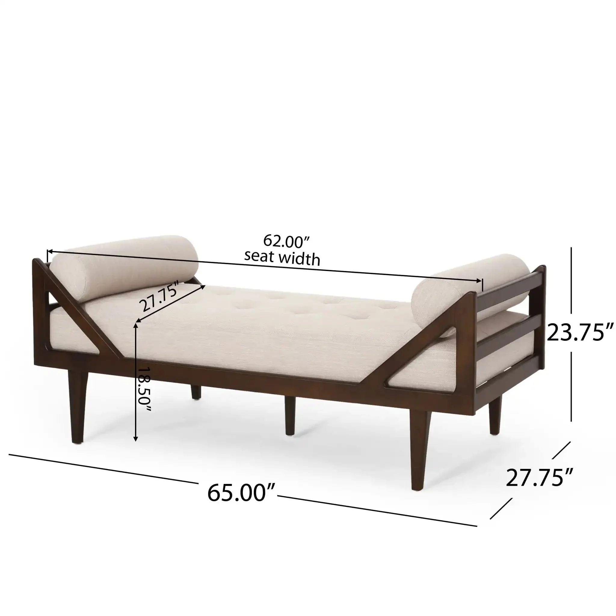 Chic Contemporary Chaise Lounge With Button Tufting And Bentwood Structure - Image 7