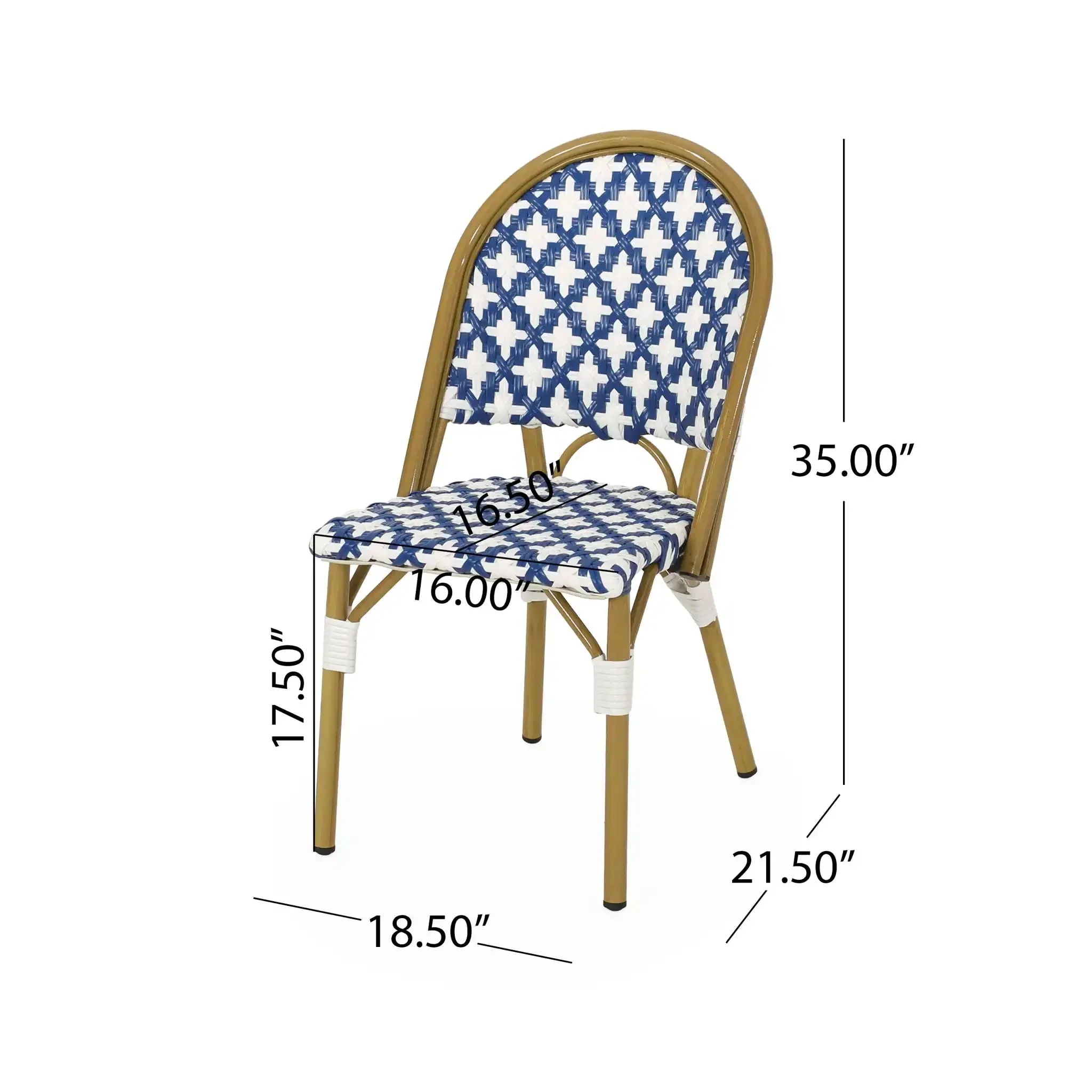 Chic French Bistro Chair With Durable Rattan And Aluminum Frame - Image 6