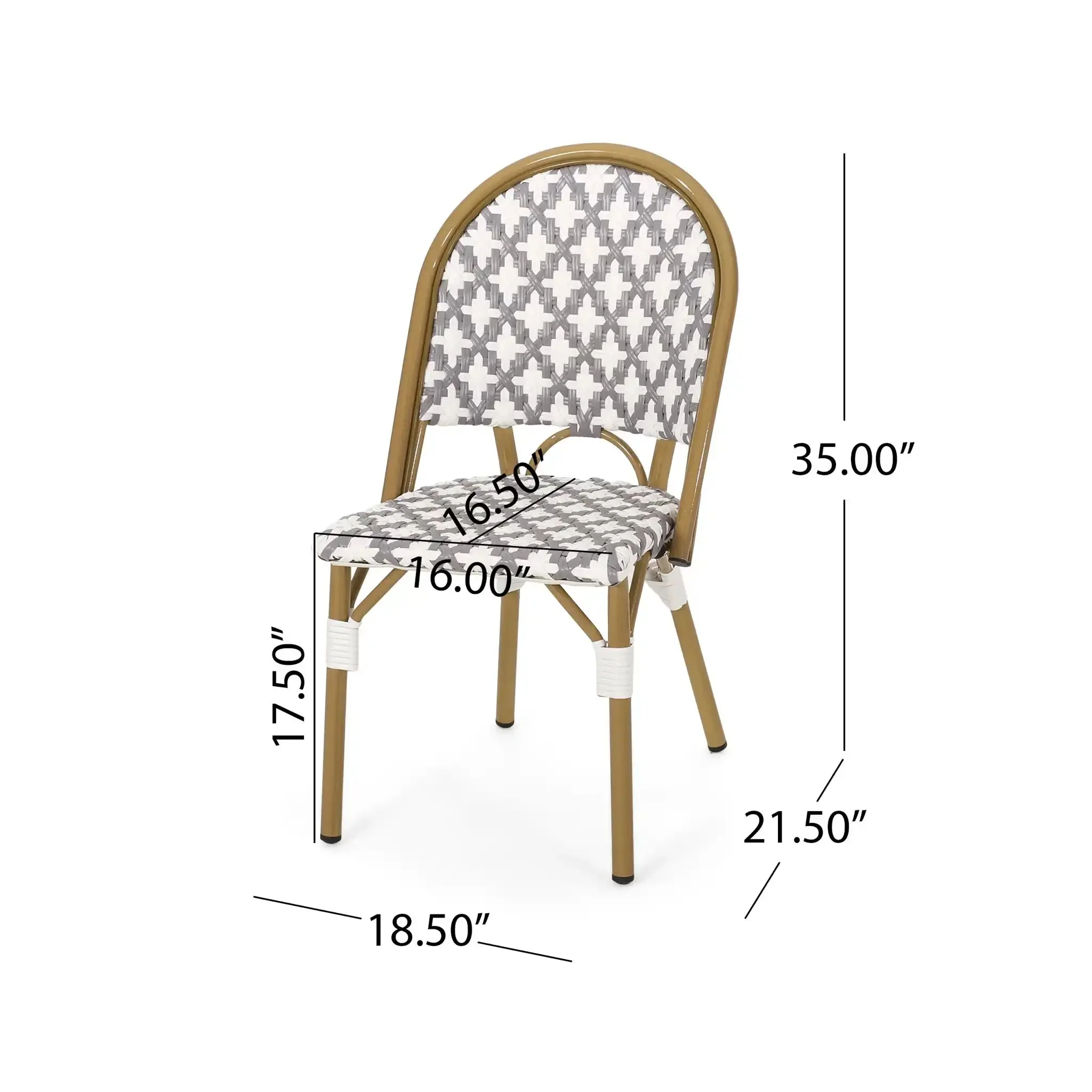 Chic French Bistro Chair With Durable Rattan And Aluminum Frame - Image 8
