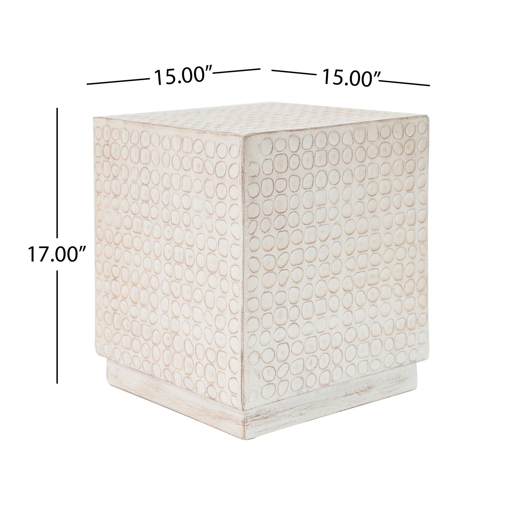 Chic Modern MGO Cube Side Table with Fluted Design - Antique Brown - Image 4