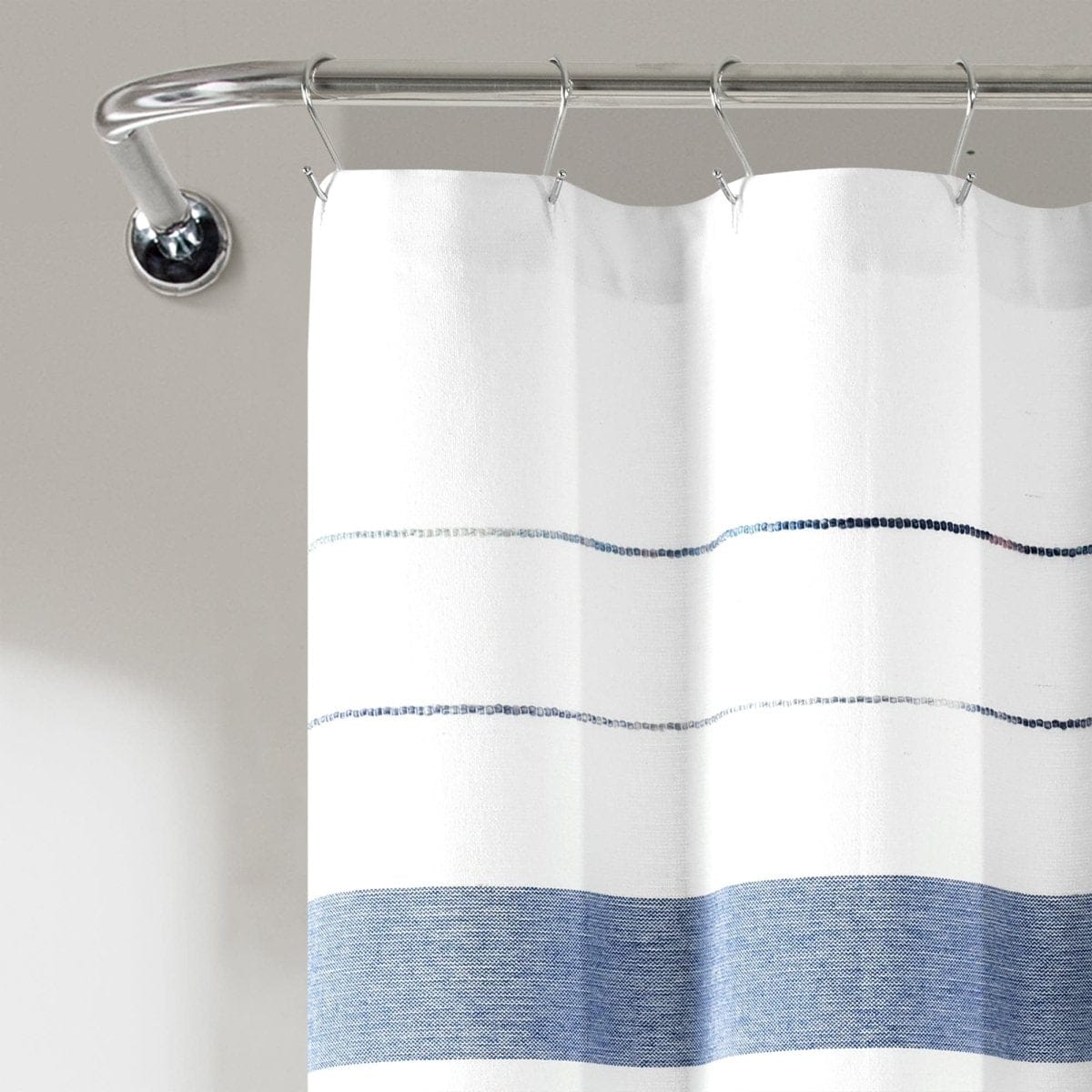 Chic Stripe Yarn Dyed Eco-Friendly Recycled Cotton Blend Shower Curtain - Image 5