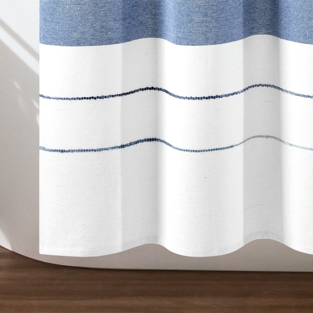 Chic Stripe Yarn Dyed Eco-Friendly Recycled Cotton Blend Shower Curtain - Image 7