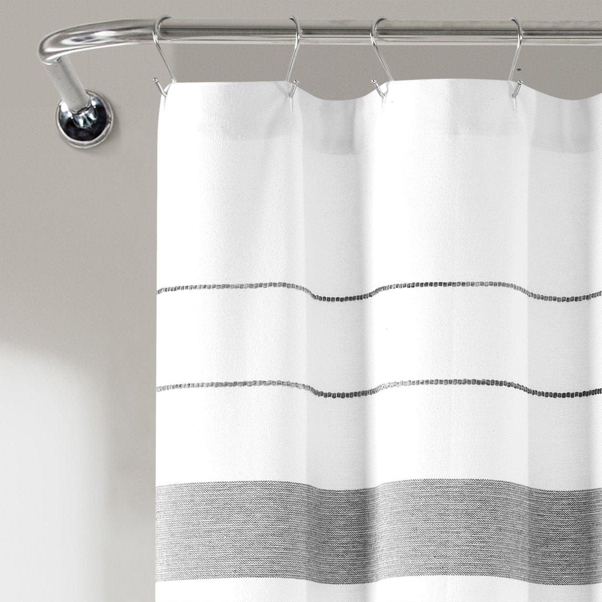 Chic Stripe Yarn Dyed Eco-Friendly Recycled Cotton Blend Shower Curtain - Image 8
