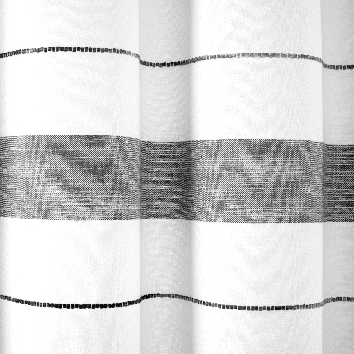 Chic Stripe Yarn Dyed Eco-Friendly Recycled Cotton Blend Shower Curtain - Image 9